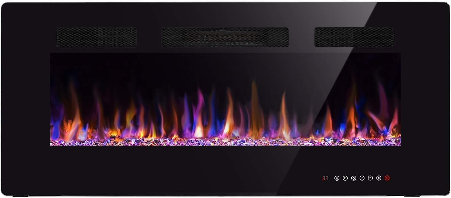 42" Electric Fireplace in-Wall Recessed and Wall Mounted 1500W Fireplace Heater...