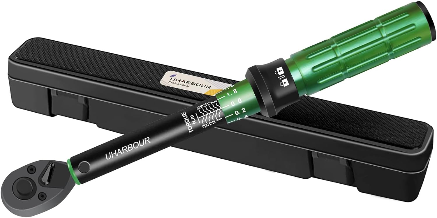 Uharbour Torque Wrench 1/4, 3-25 Nm Bike Torque Wrench, 0.1 Nm Micro Adjustment...