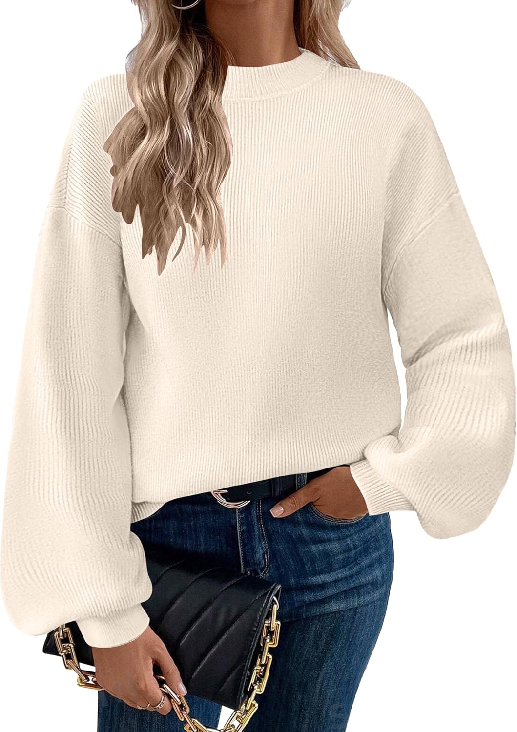 Zeagoo Sweaters for Women 2024 Fashion Trendy Long Sleeve Turtleneck Pullover La...