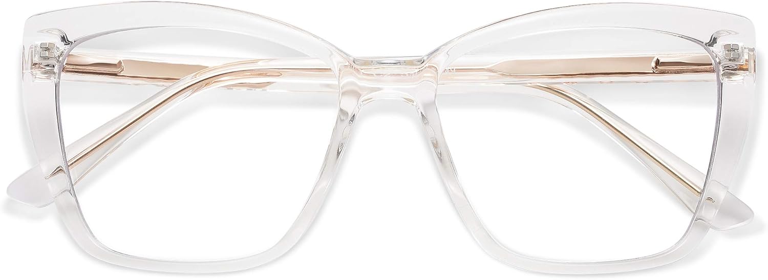 AMOMOMA Trendy TR90 Oversized Blue Light Reading Glasses Women,Stylish Square Ca...