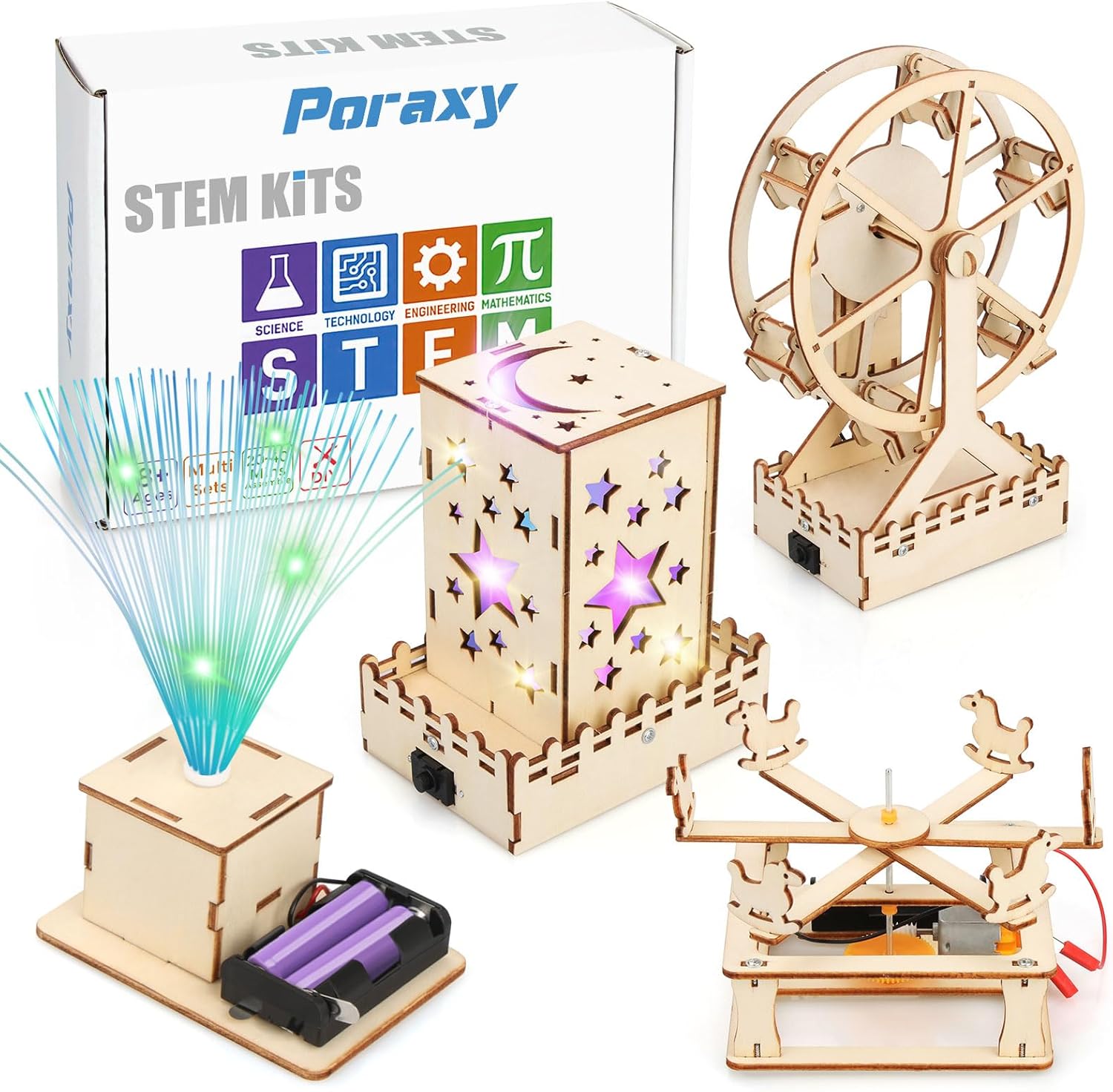 Poraxy 4 in 1 STEM Kits for Kids Age 8-10, Science STEM Projects for Kids 8-12,...