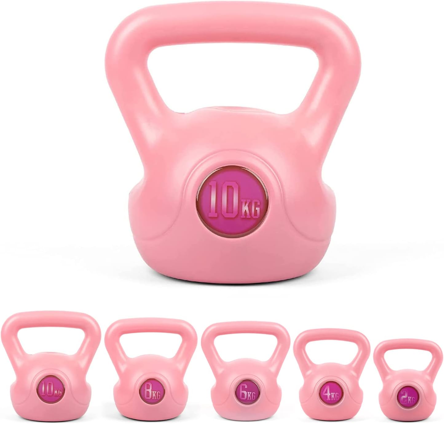 Phoenix Fitness Pink Kettlebell - Vinyl Weight for Exercise, Weightlifting, Stre...