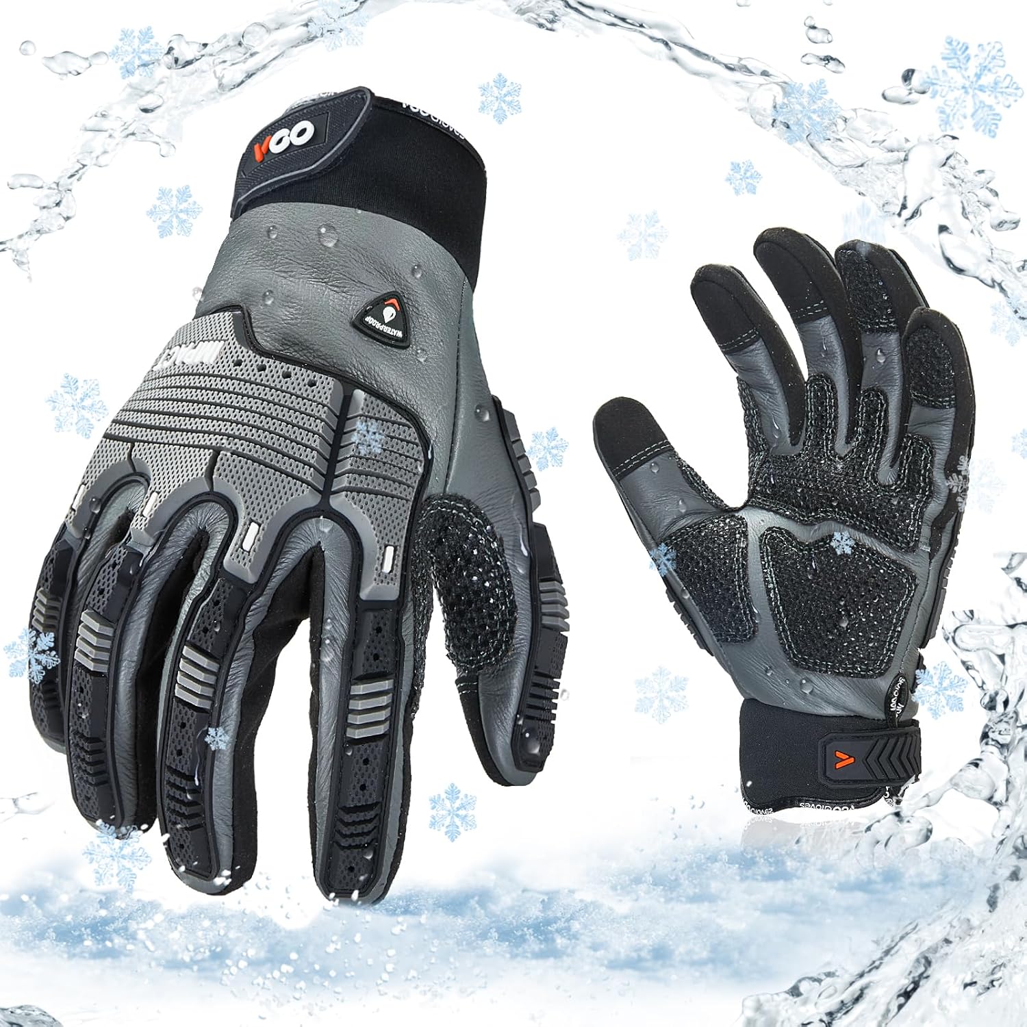 Vgo... Winter Work Gloves Men Waterproof, Warm Heavy Duty Gloves Touchscreen Ant...