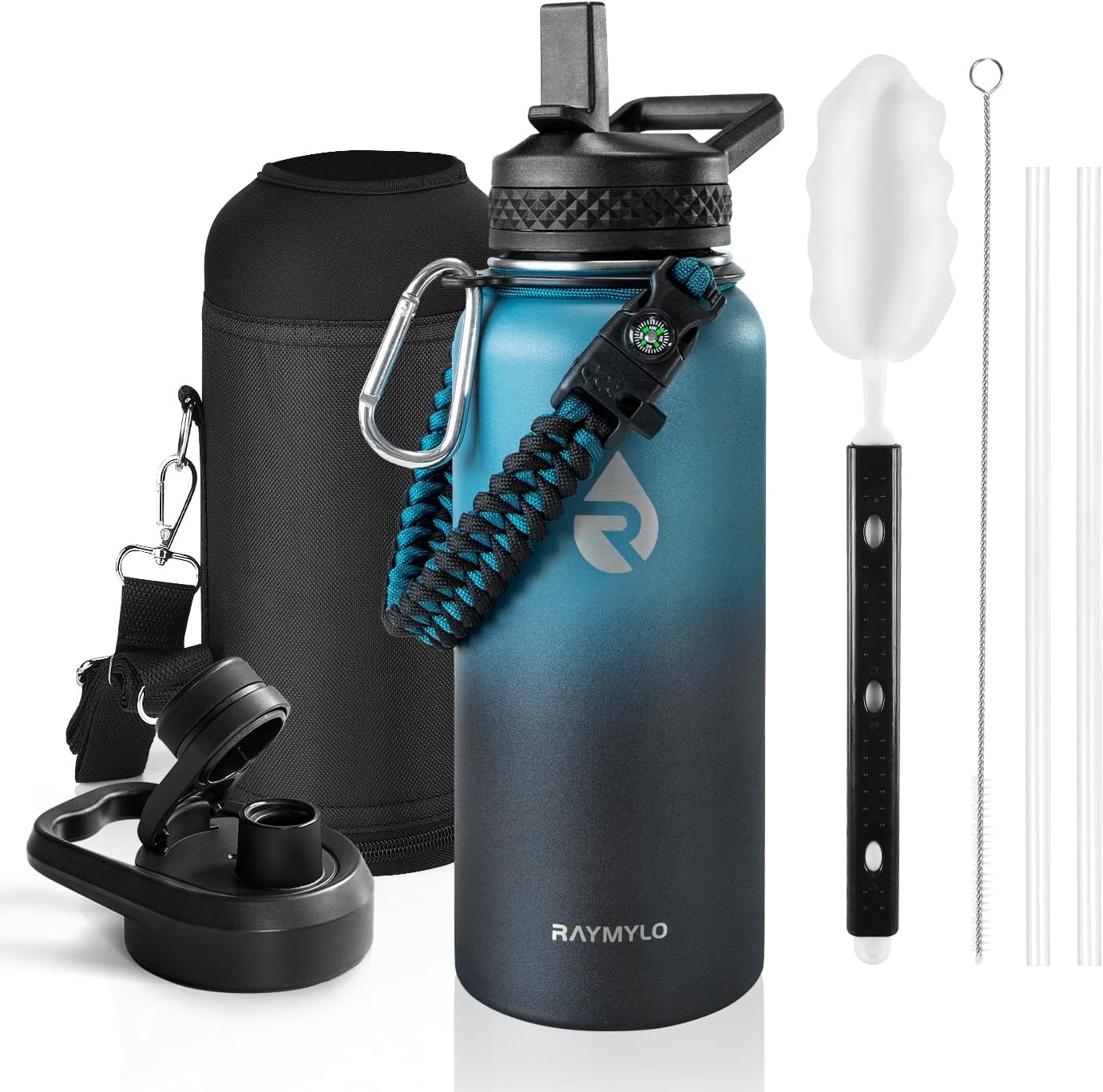 Insulated Water Bottle 32 oz, Triple Wall Vacuum Stainless Steel (Cold for 48 Hr...