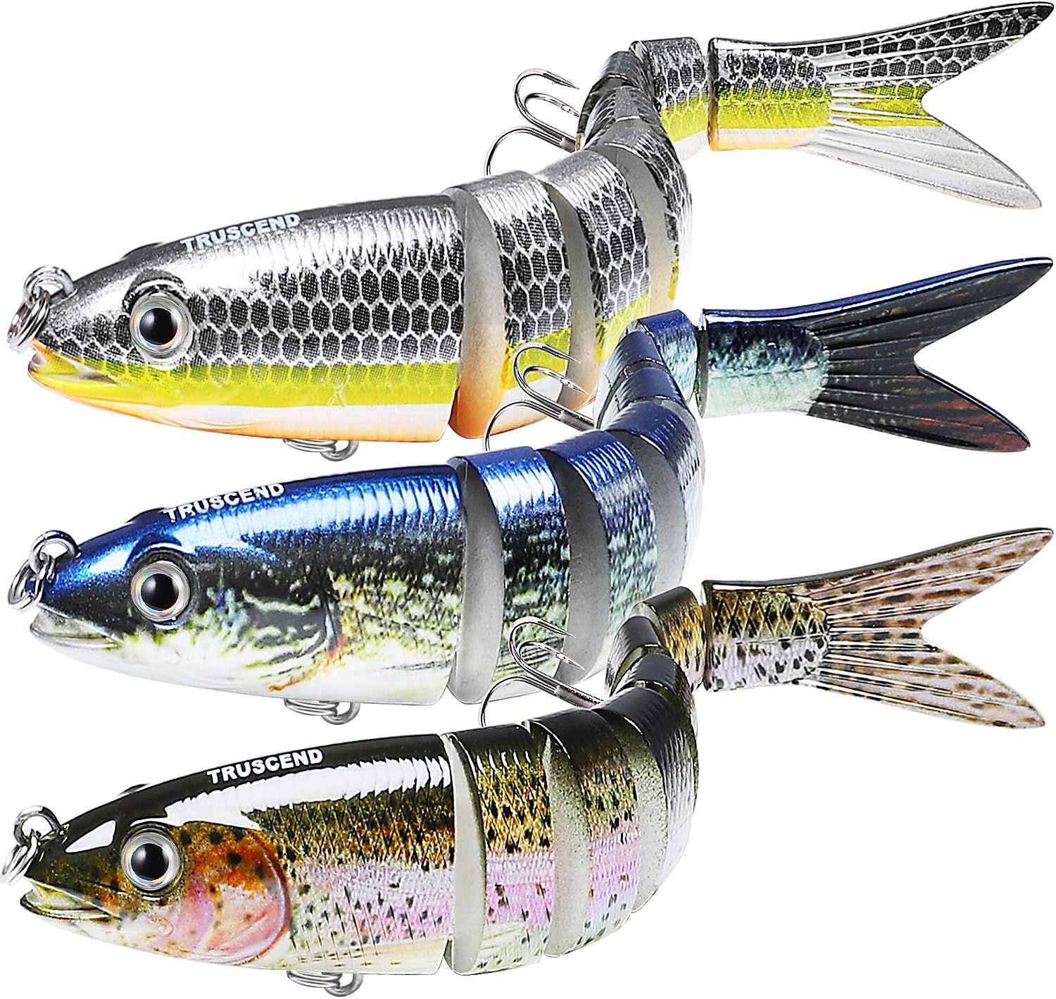 TRUSCEND Fishing Lures for Freshwater and Saltwater, Lifelike Swimbait for Bass...
