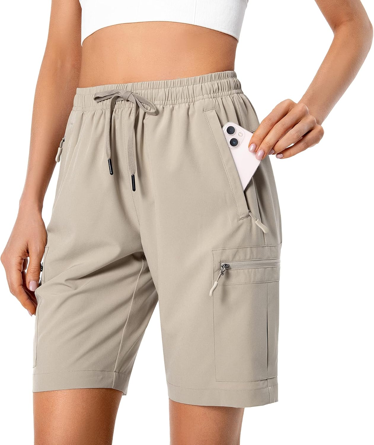 Women's Lightweight Hiking Cargo Shorts Quick Dry Athletic Shorts for Camping Tr...