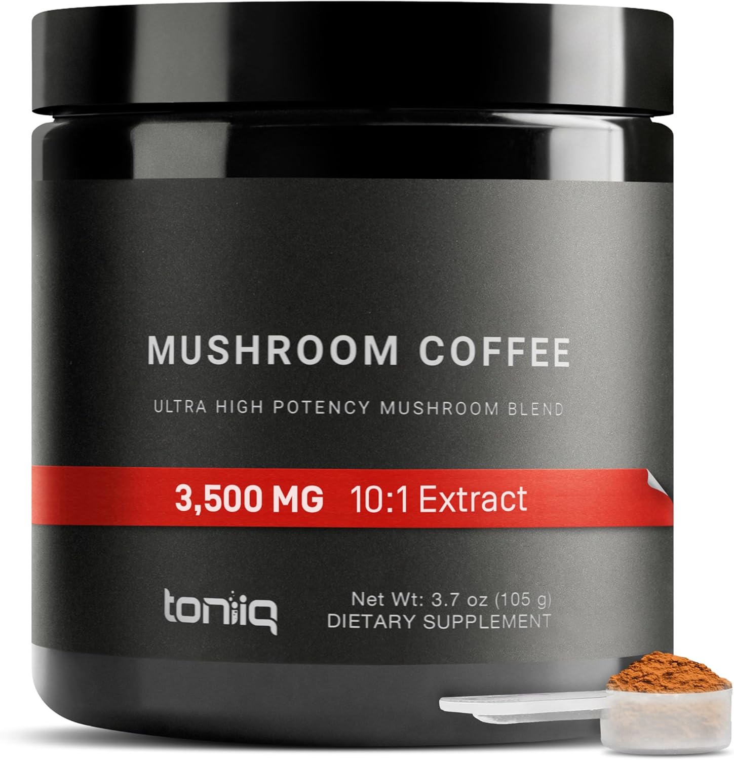 Toniiq Ultra Concentrated Mushroom Coffee 3,500mg 10:1 Extract - Colombian Sourc...