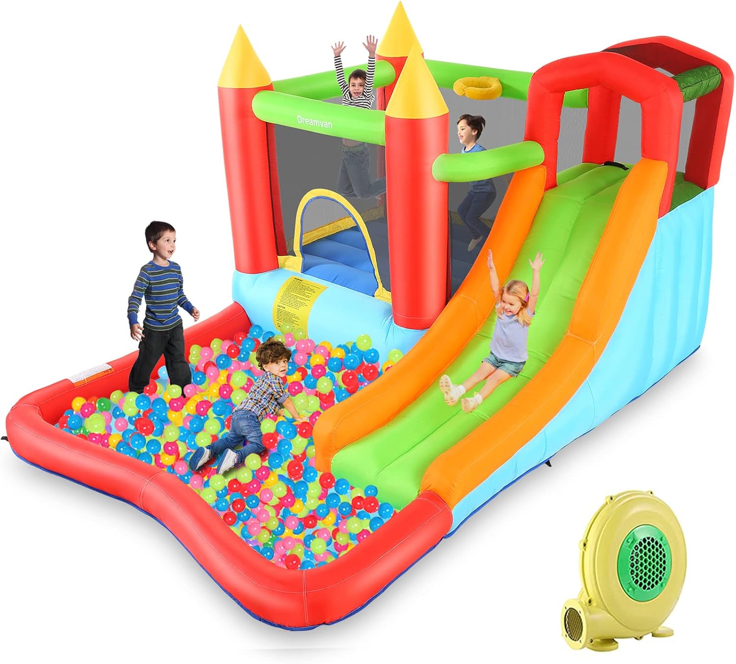 Bounce House,Inflatable Bounce Castle with Blower for Kids 3-12,Outdoor/Indoor B...
