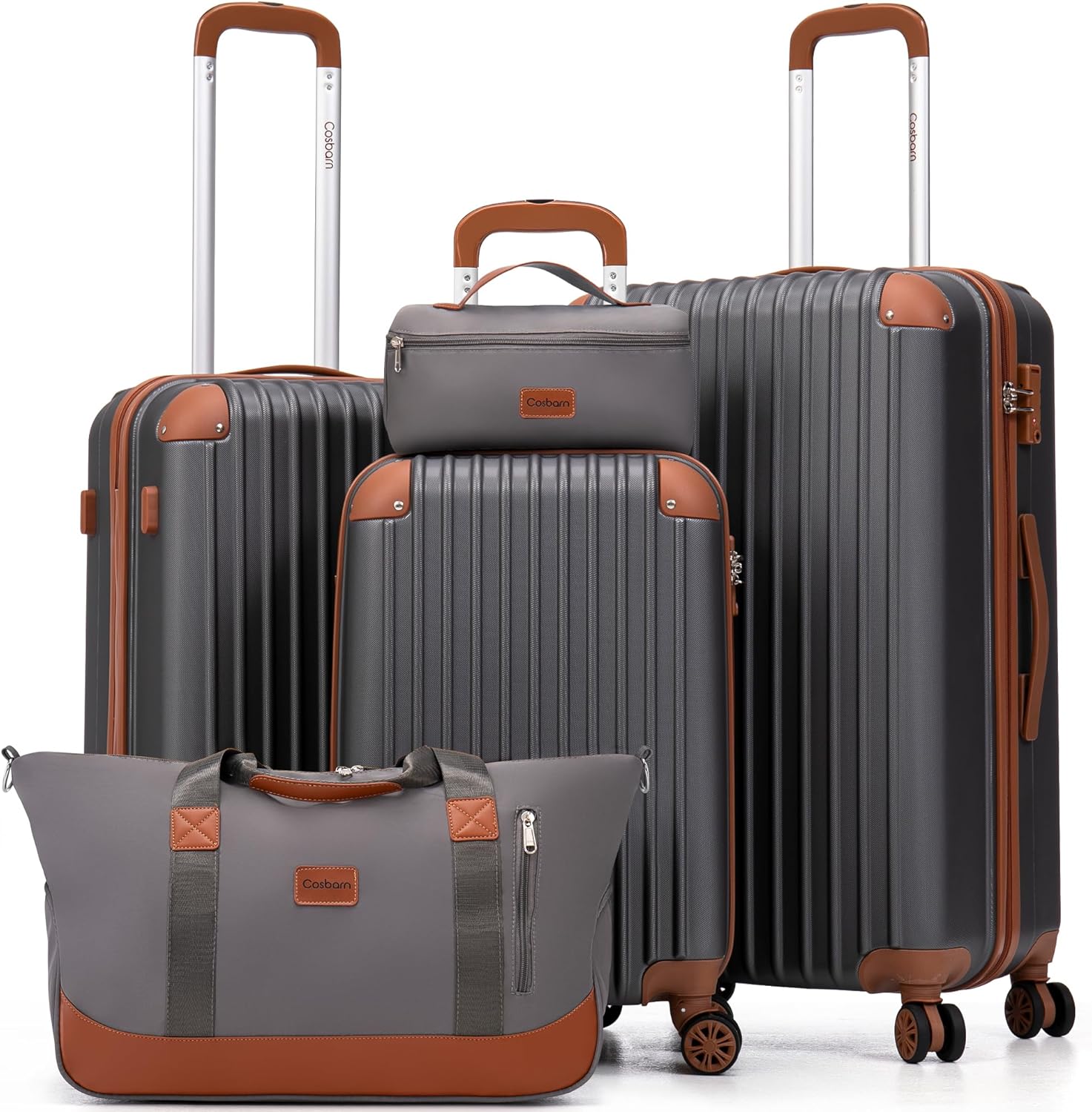 Luggage Sets 5 Piece Suitcases with Wheels, Suitcase Set ABS Hard Case Luggage w...