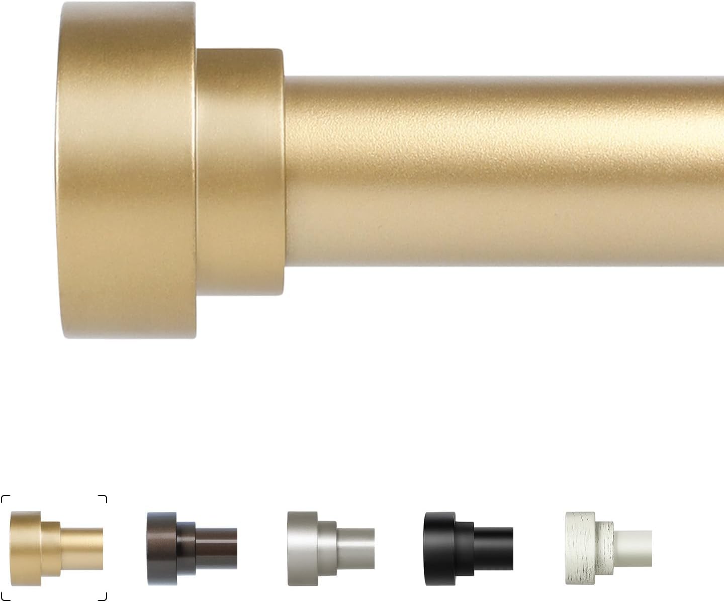 HEI! DEAR Gold Curtain Rods 72 to 144 Inch(6-12FT),1 Inch Long Curtain Rod,Adjus...