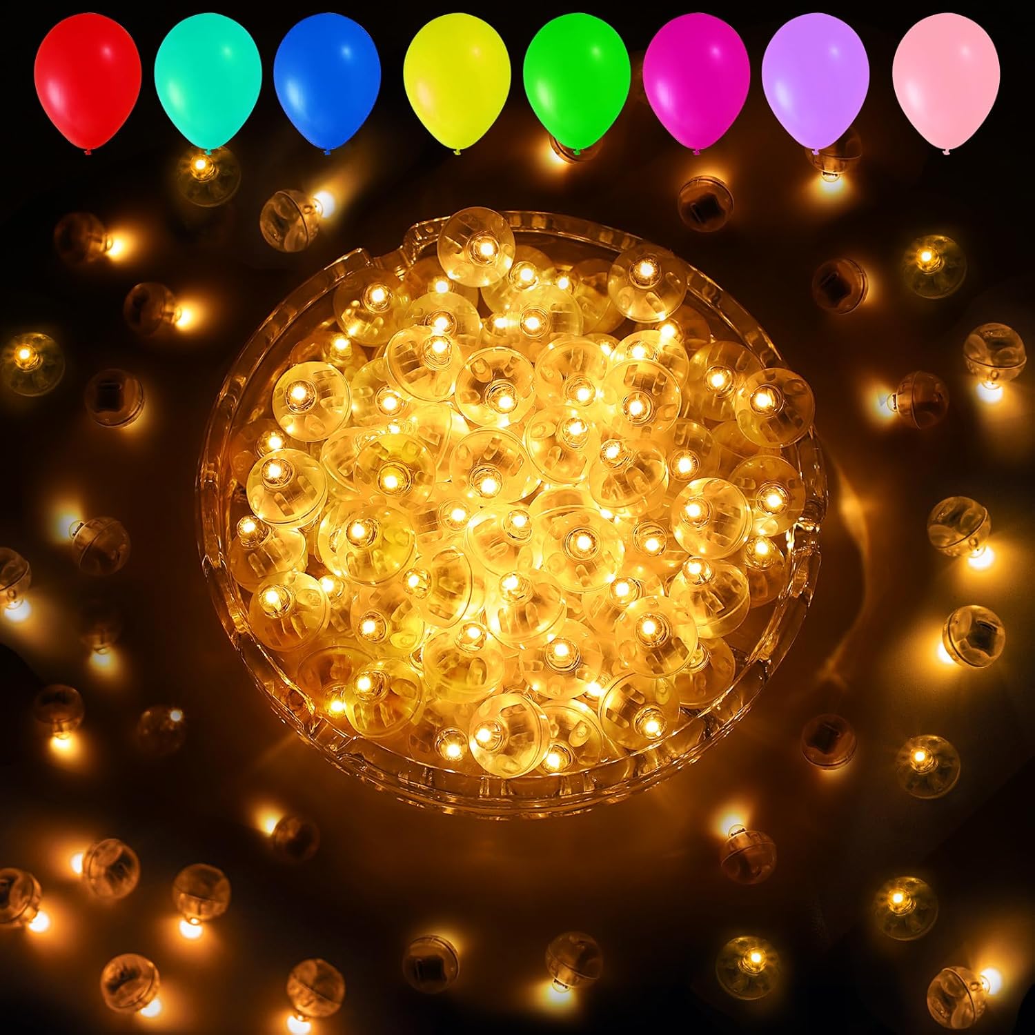 Aogist 100pcs Balloon Lights,Long Standby Time Waterproof Twinkle Mini Light,Bat...