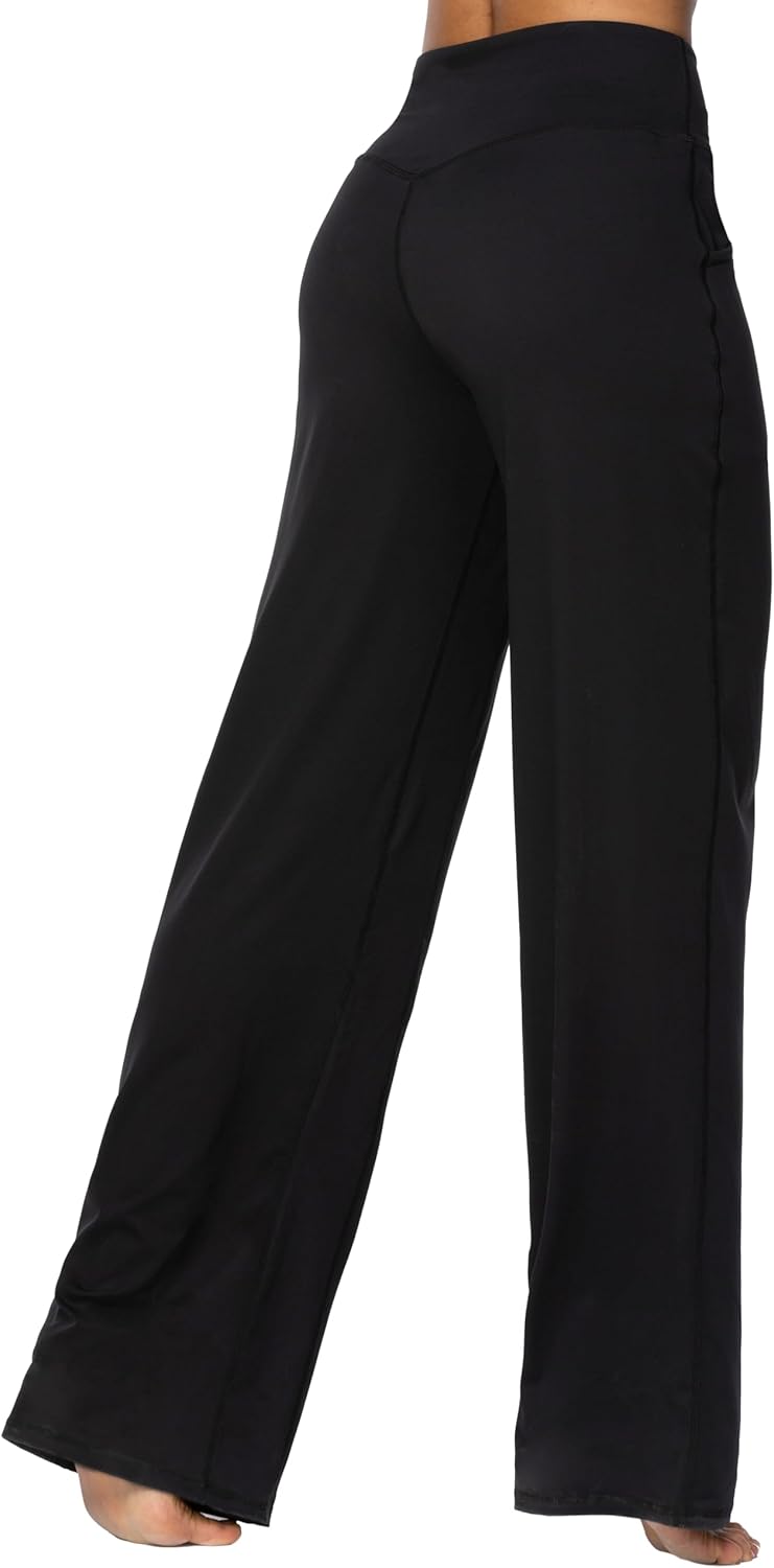 Sunzel Wide Leg Pants Women High Waist Yoga Pants with Pockets Stretch Loose Com...