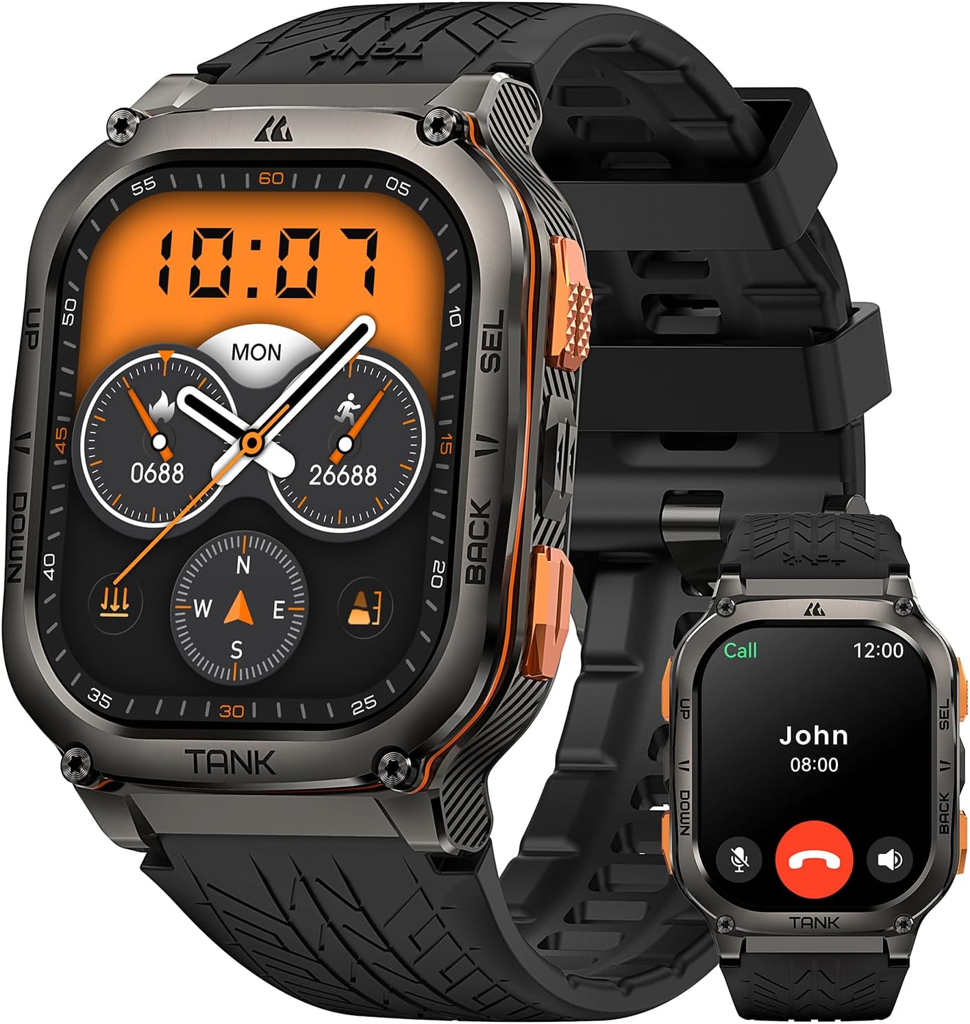 AMAZTIM Military Smart Watch with GPS, 6 Satellite Positioning/Compass, Stainles...