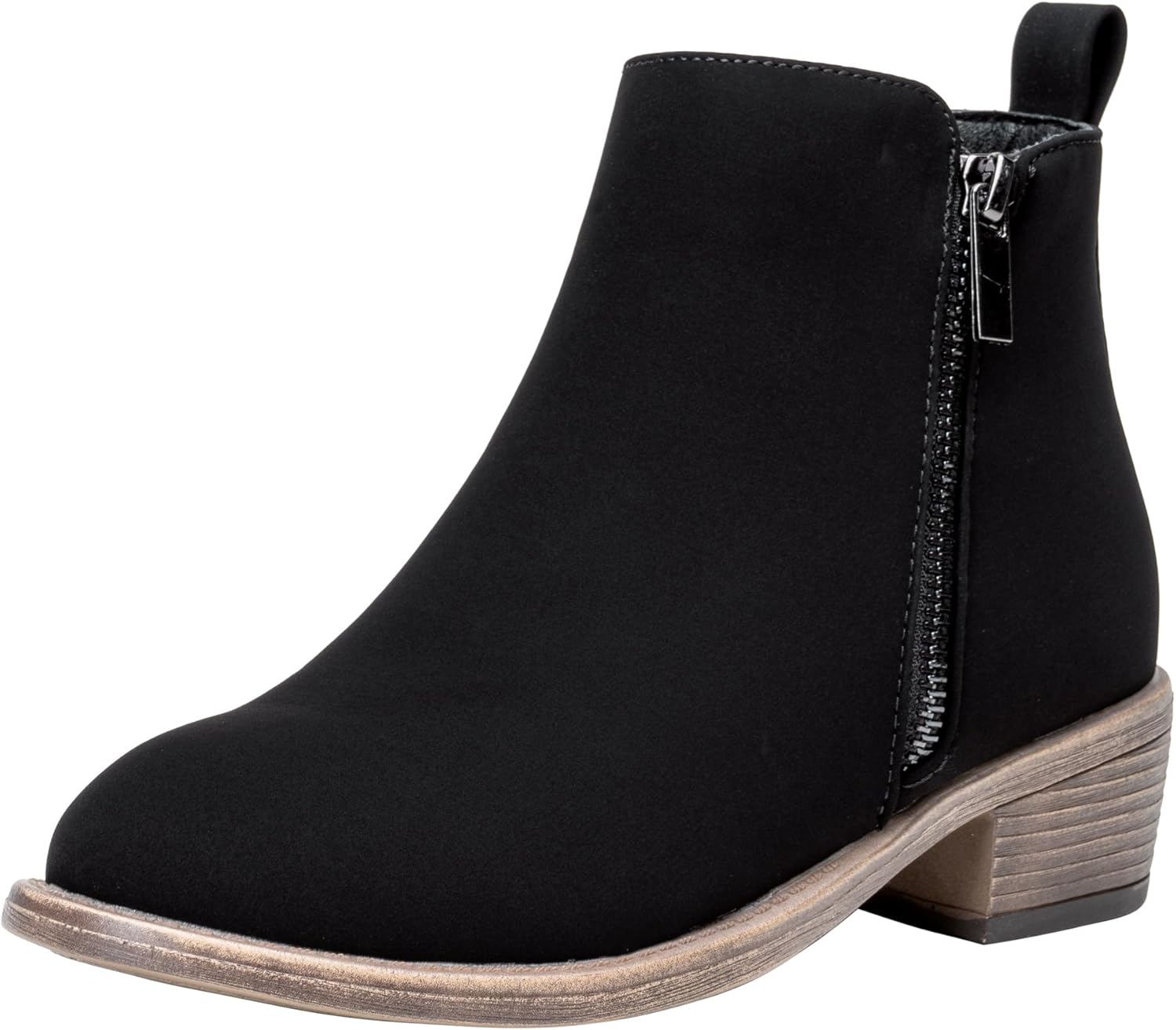 Jeossy Women's Ankle Boots Thick Heel Low Heeled Booties for Women 8.5 Black Nub...