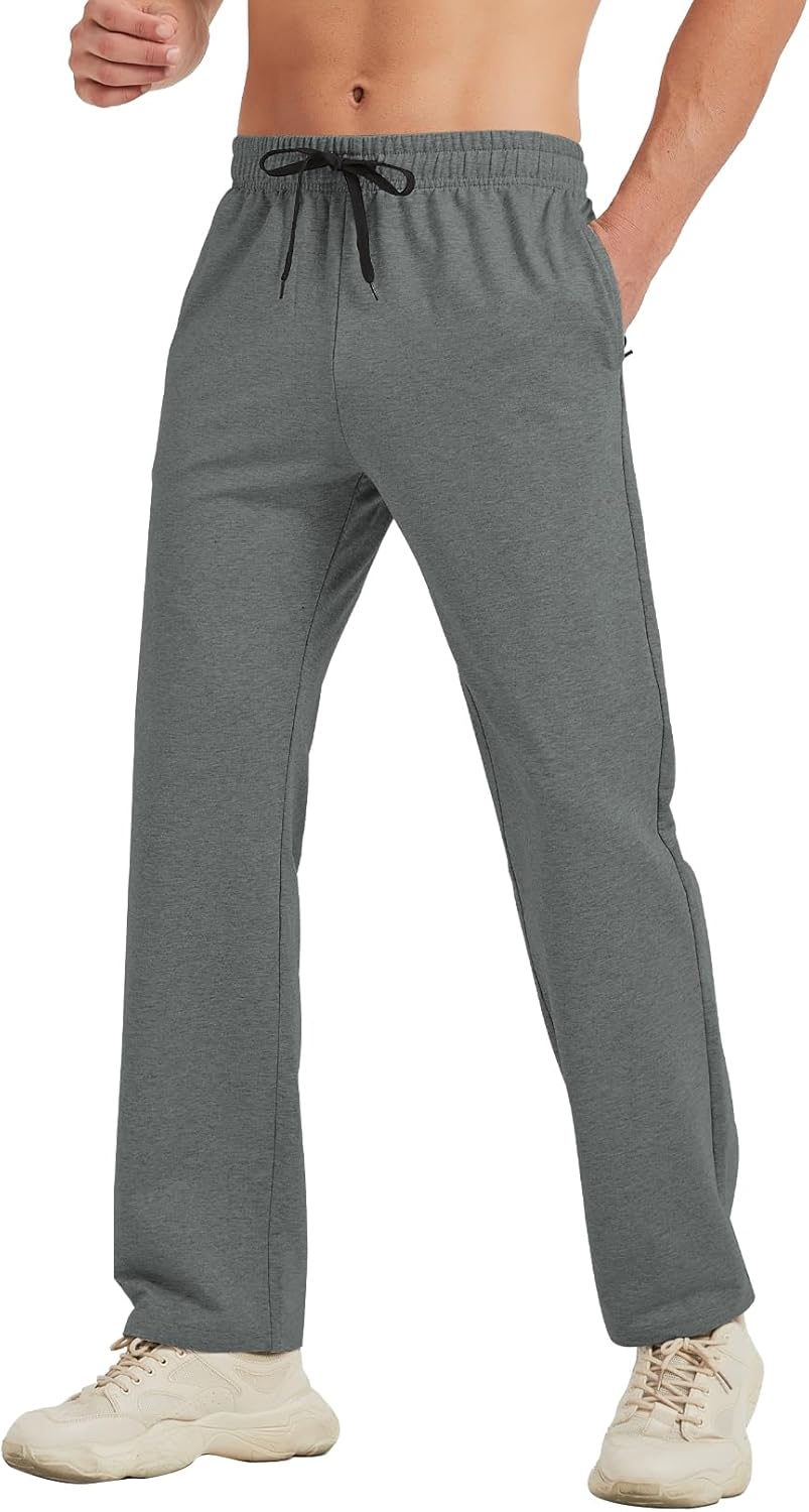 Idtswch 30/32/34/36/38/40 Long Inseam Mens Tall Sweatpants Open Bottom Joggers A...