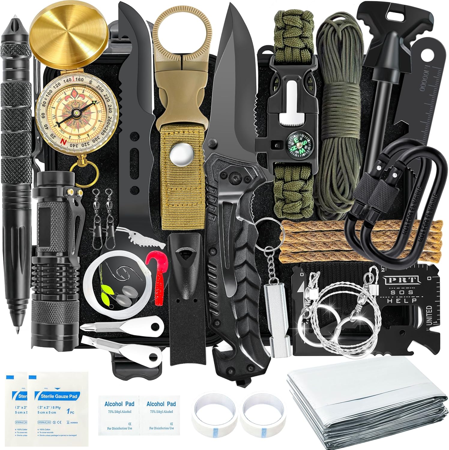 Survival Kits 37 in 1, Gifts for Men Dad Husband Valentine's Day, Emergency Surv...