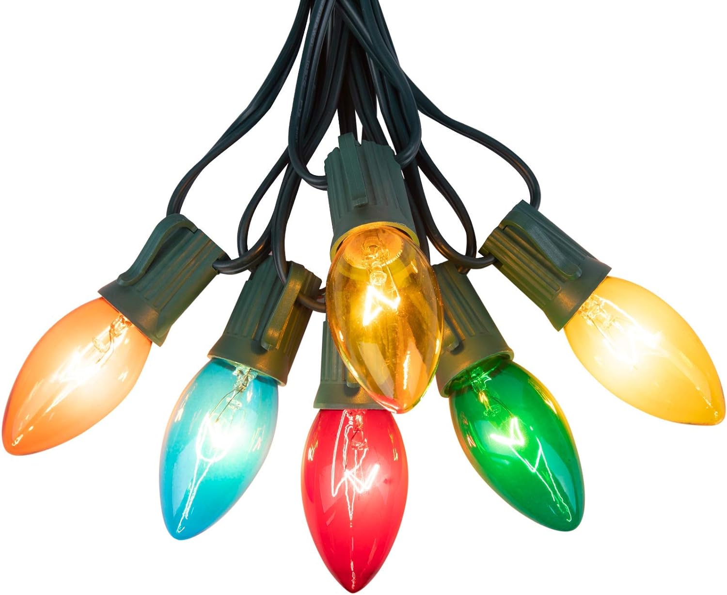 Minetom C9 String Lights Outdoor Christmas Lights 25 Feet Multicolor for Patio R...