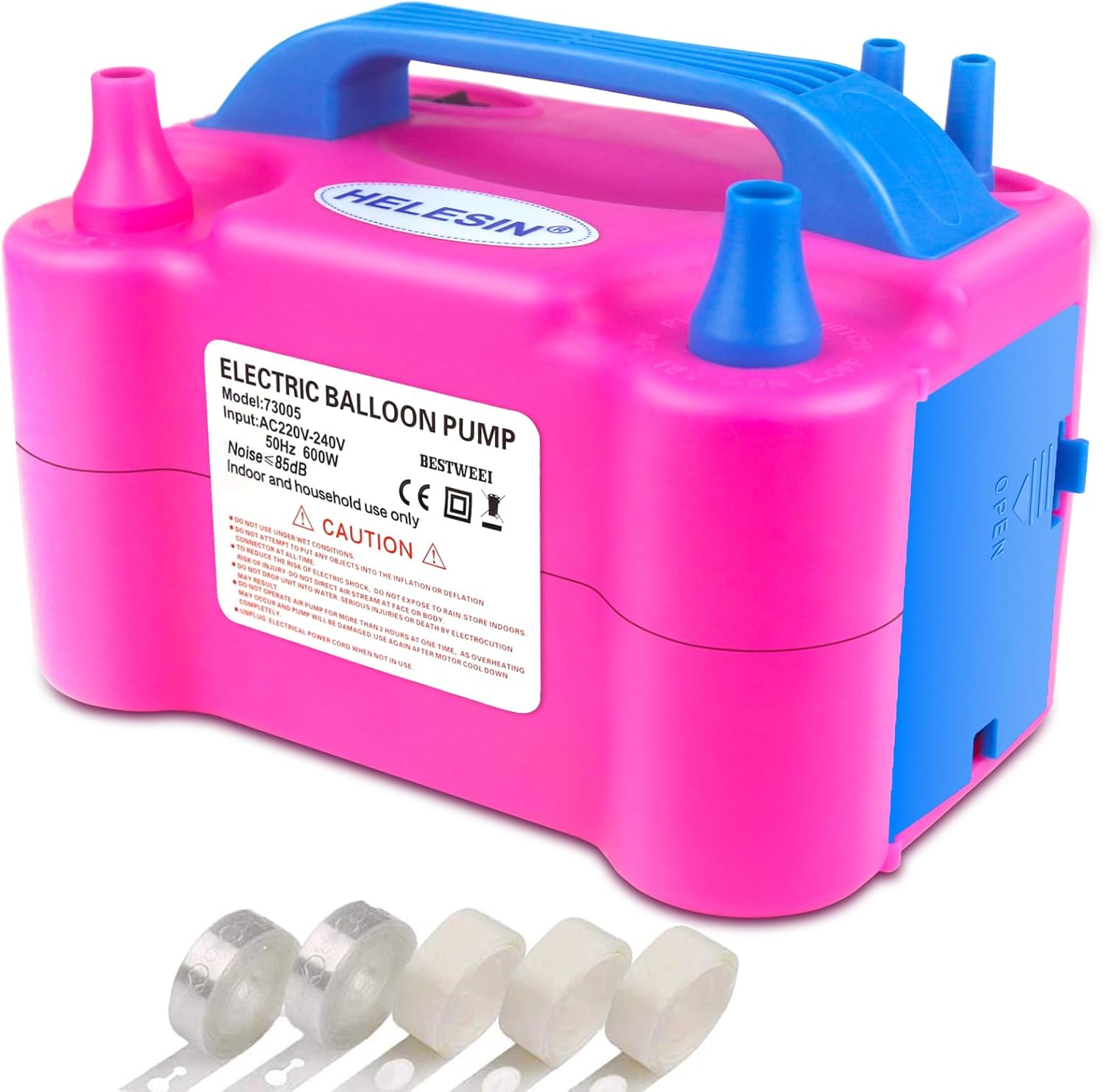 Electric Balloon Pump, 600W Professional Balloon Inflator with 5 Accessories, Ba...