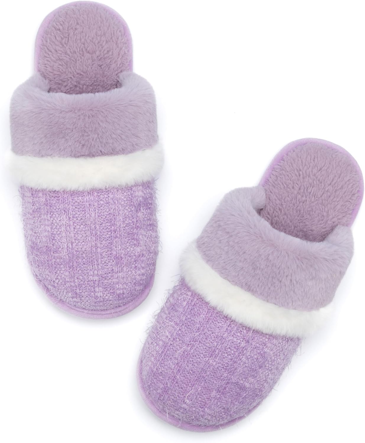 Women's Fuzzy Memory Foam Slippers Warm Gifts Trendy House Slippers Anti-Skid Ru...