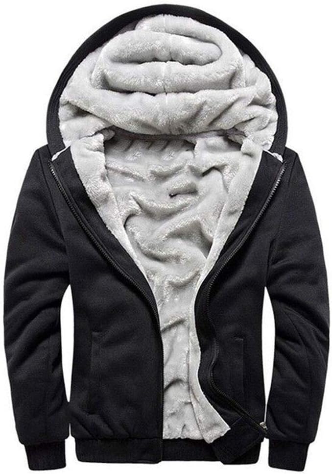 LBL Men's Hoodies Full Zip Up Fleece Jacket Casual Hooded Sweatshirt Plus Size W...