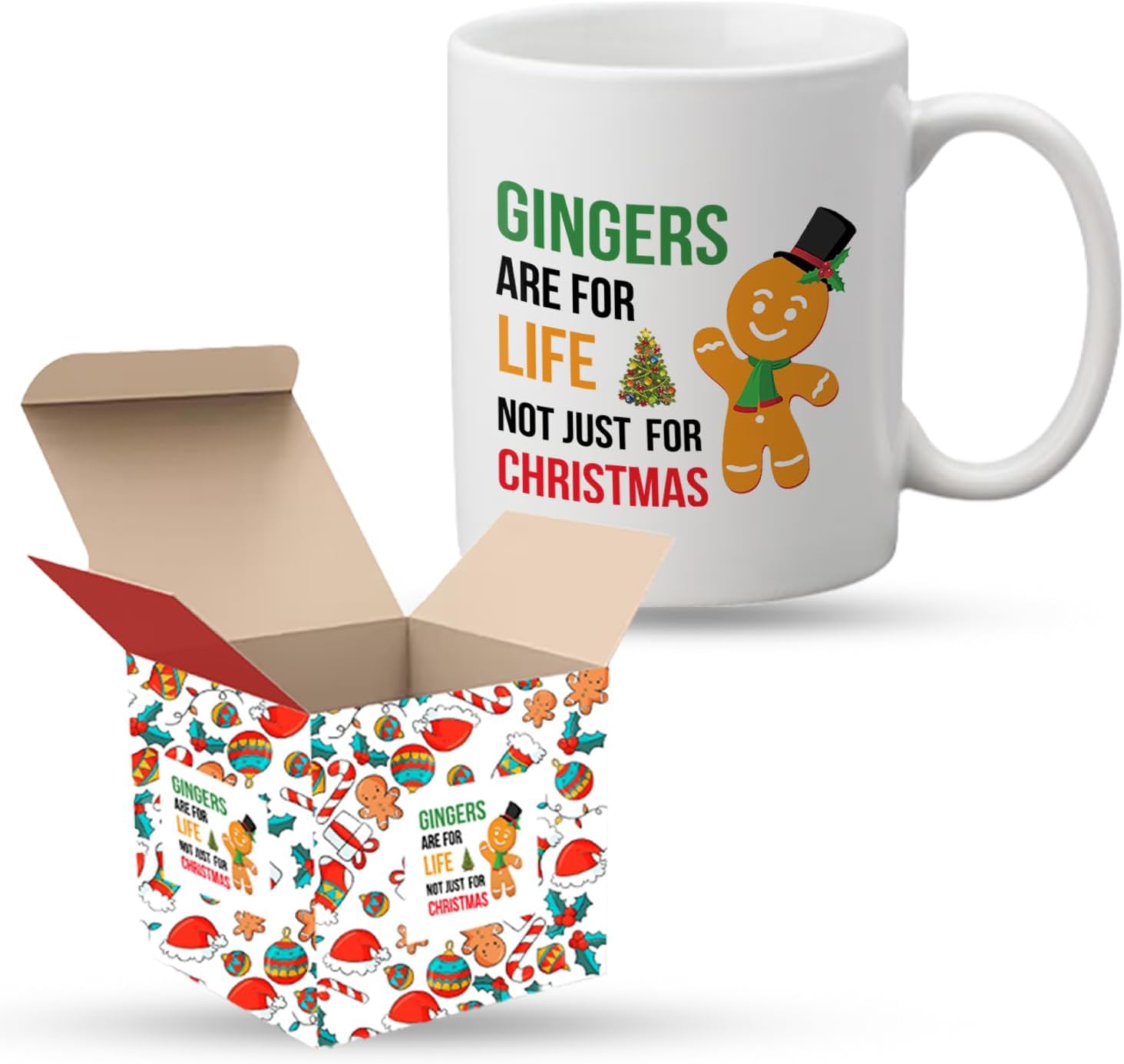 Gift Hub - Gingers are for Life, Not Just for Christmas Funny Christmas Mug with...