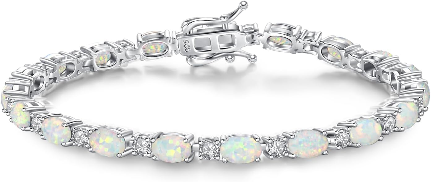 FANCIME Birthstone Bracelets Sterling Silver Tennis Bracelets Charm Fine Jewelry...