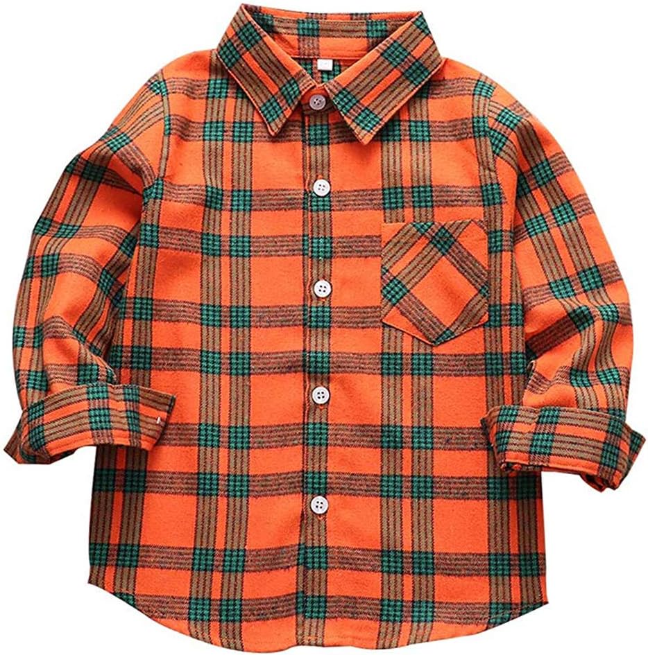 Men & Boy Button Down Shirt Kid Flannel Shirt Toddler Buffalo Plaid Shirt Boys W...
