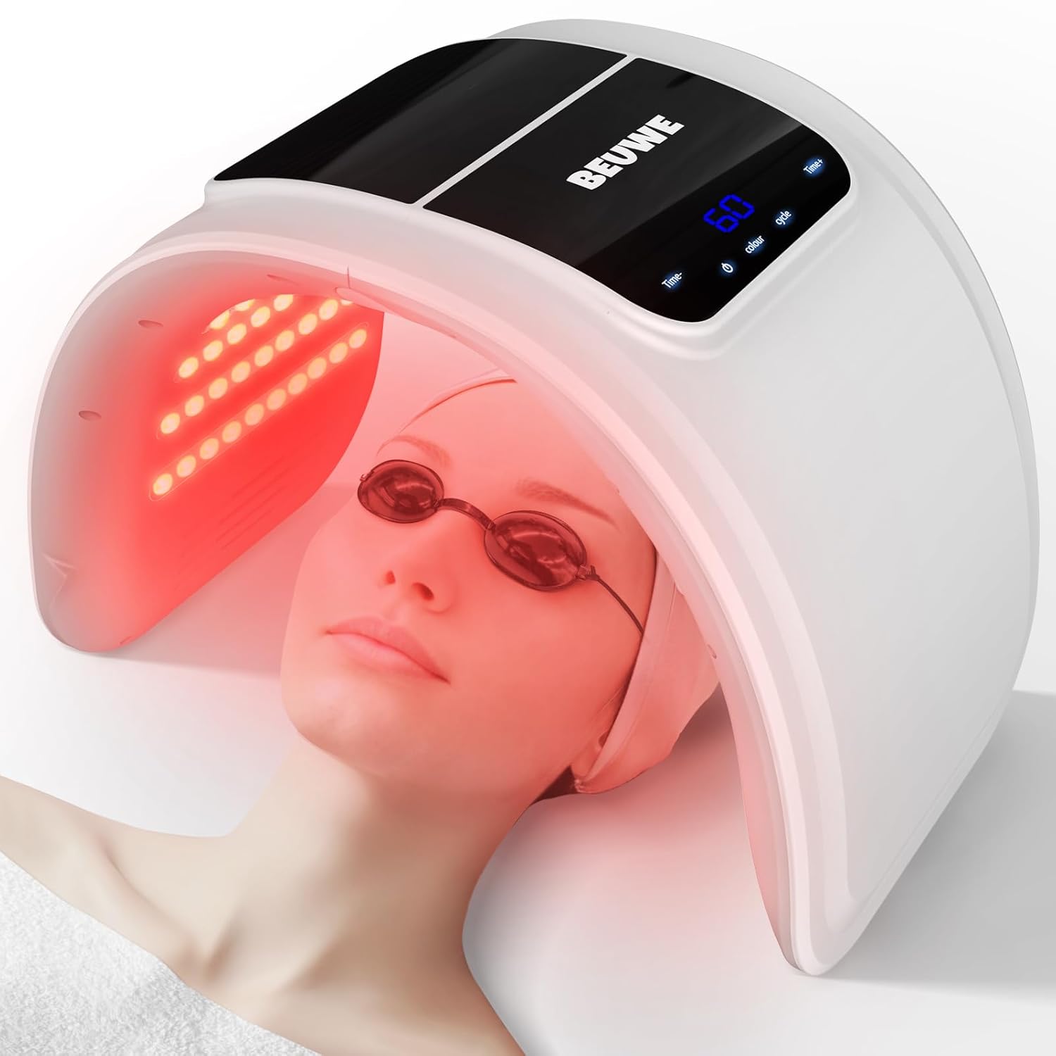 Red-Light-Therapy-Mask, Led Light Therapy for Face, 7 Colors Led Face Mask Facia...