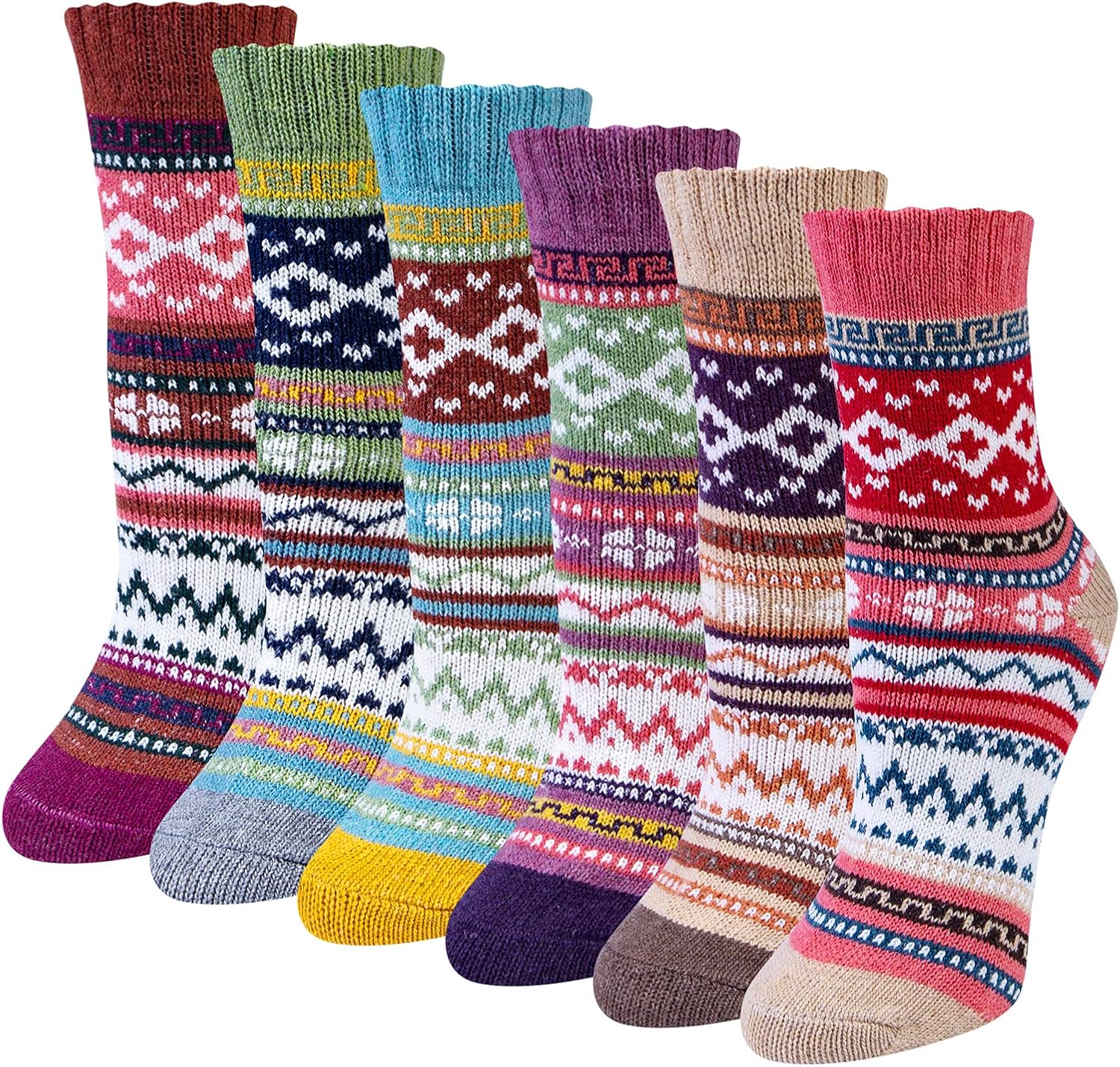 Chalier Cozy Women Winter Merino Wool Socks Ladies Thermal Vintage Wool Socks Th...