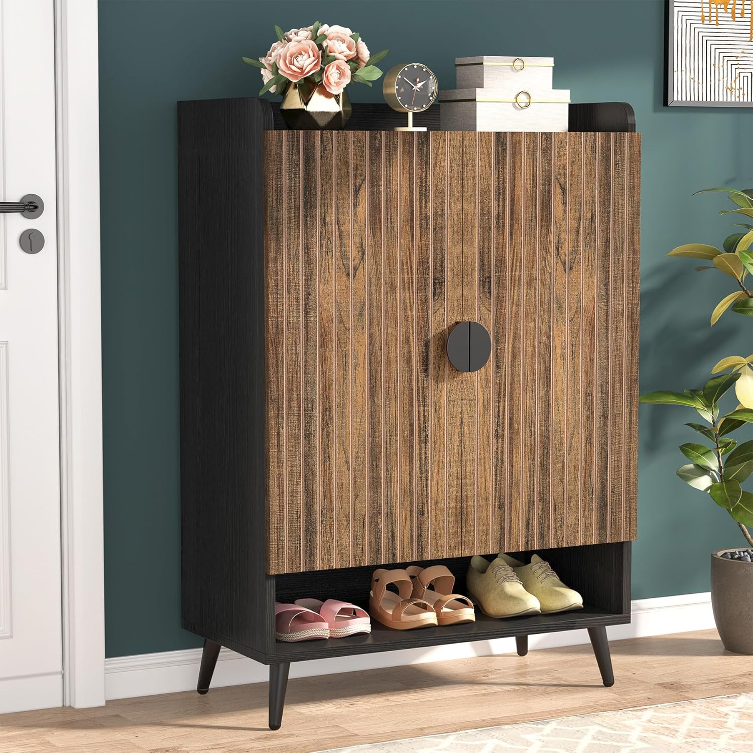 Tribesigns Shoe Cabinet with Doors, 7-Tier Shoe Storage Cabinet with Adjustable...