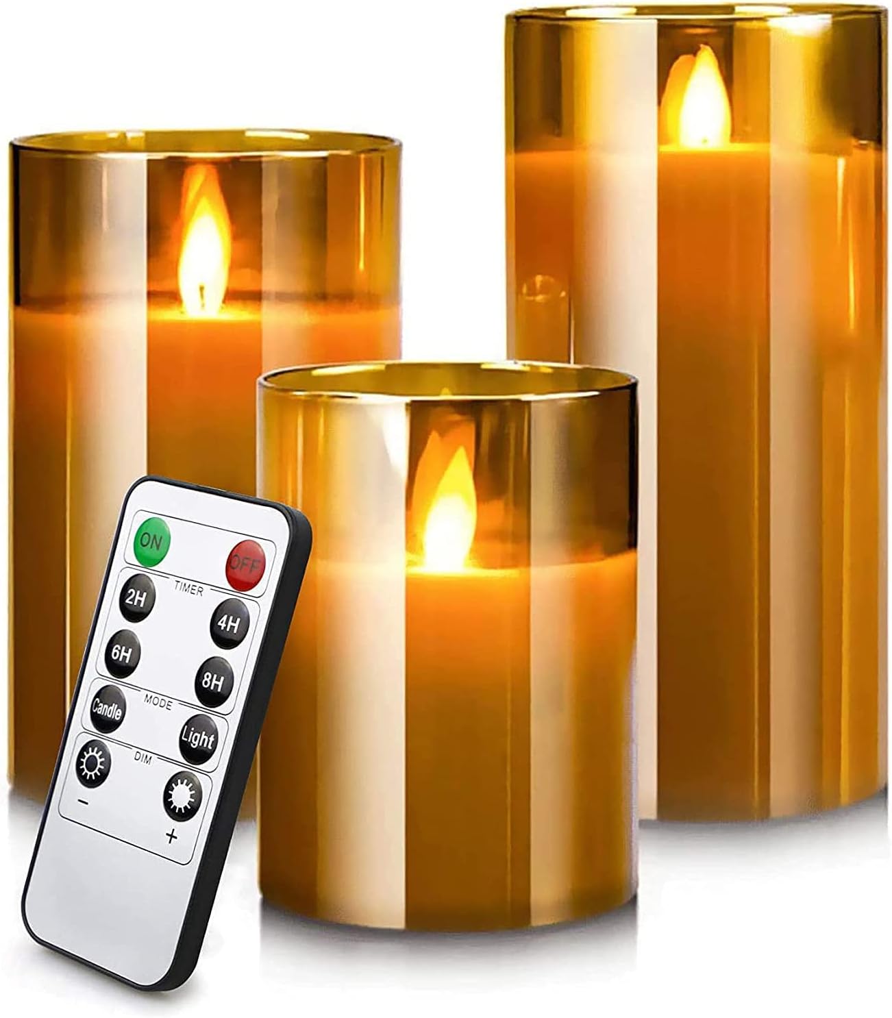 Yinuo Candle Flameless Led Candles Light Flickering,Real Wax Fake Wick Moving Fl...