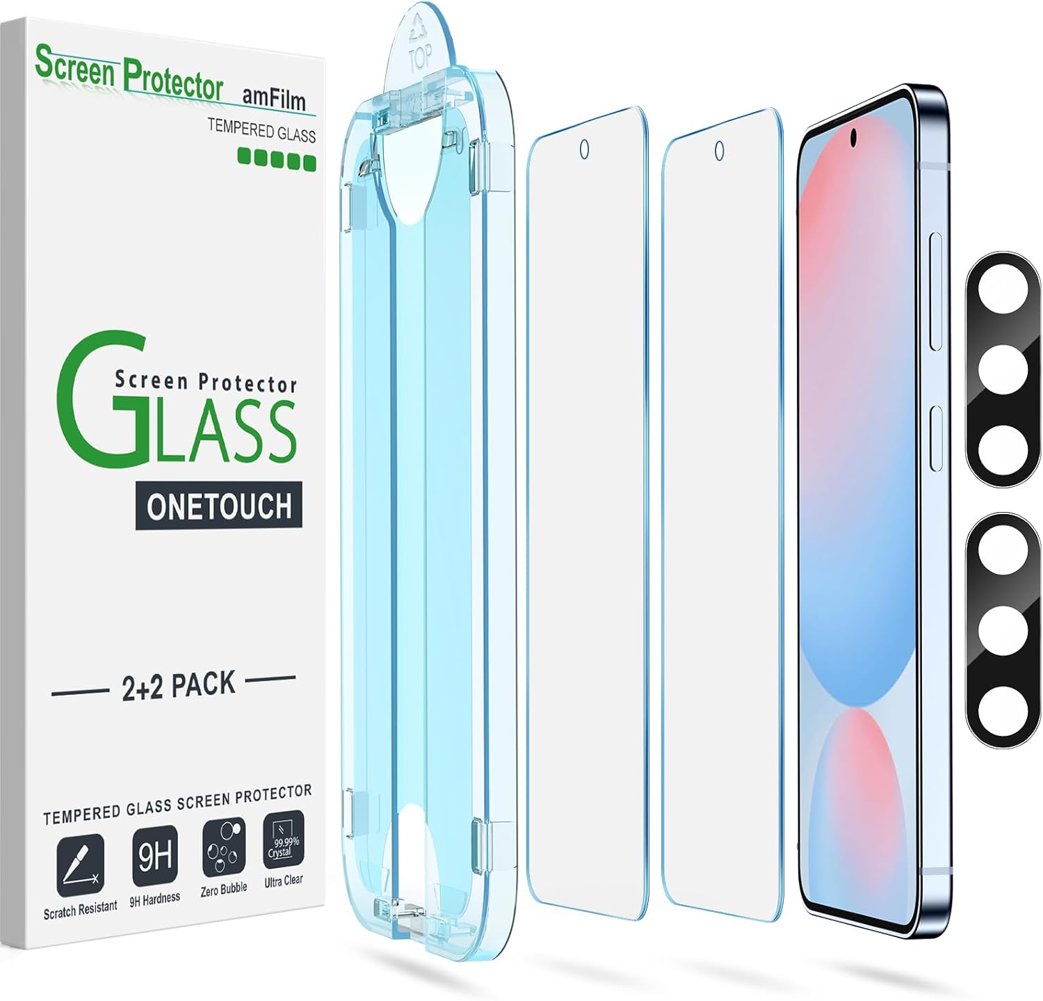 amFilm Auto-Alignment OneTouch for Samsung Galaxy S24 FE 6.7'' Screen Protector...