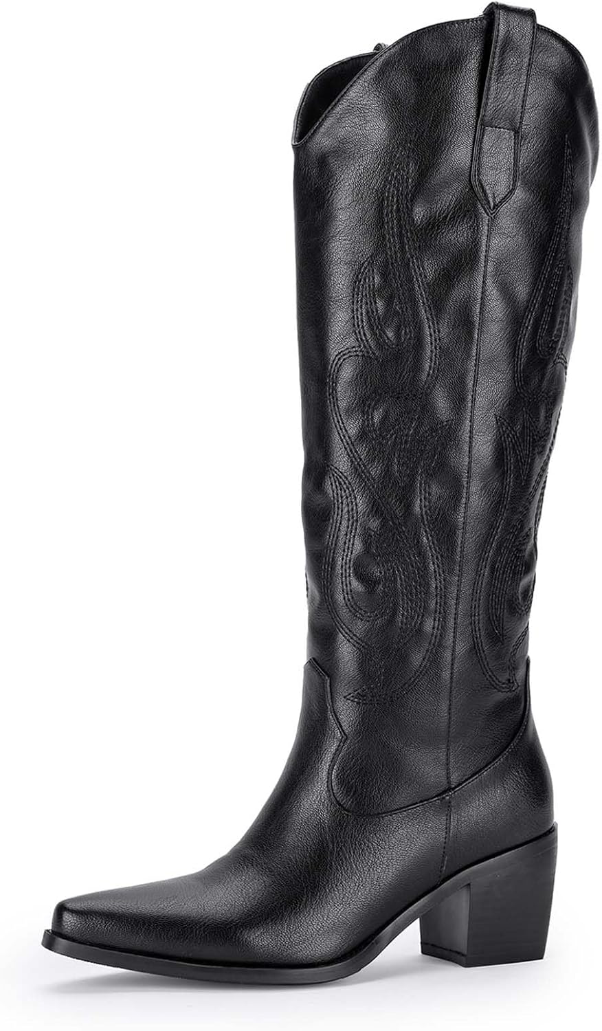 Pasuot Western Cowboy Boots for Women - Knee High Wide Calf Cowgirl Boots with C...