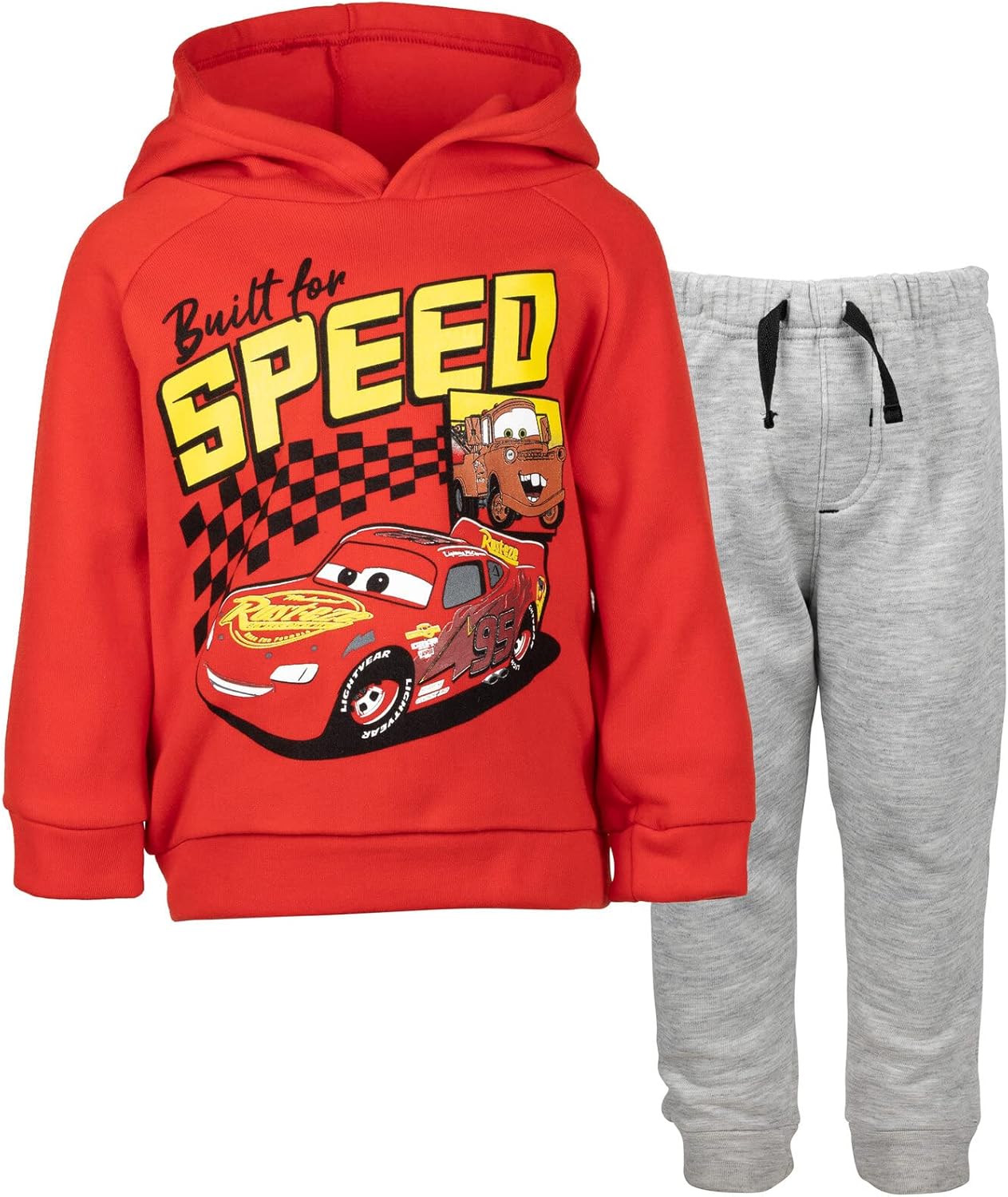 Disney Pixar Cars Lightning McQueen Fleece Hoodie & Pants Set 3T Red / Grey