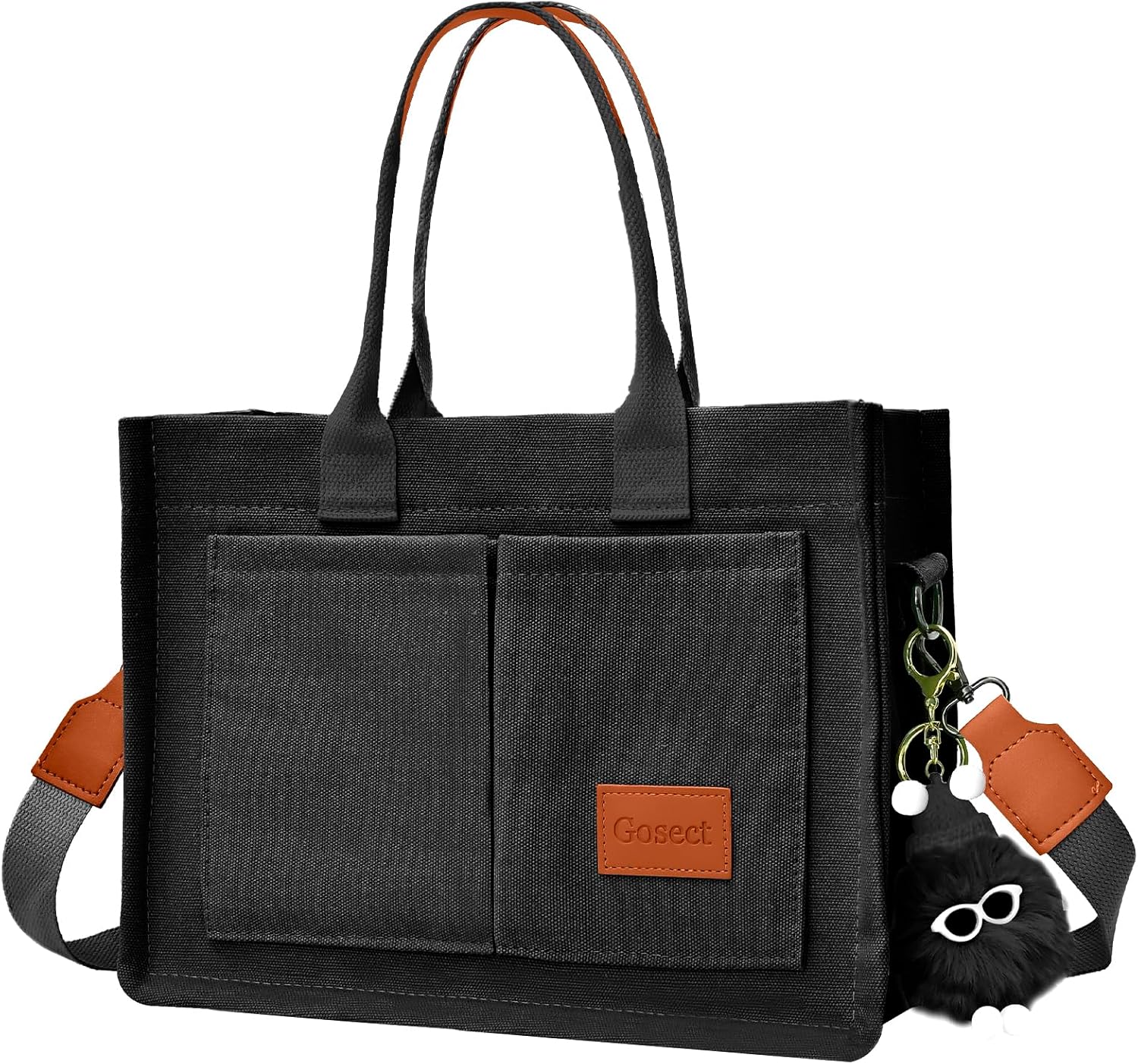 Canvas Tote Bag for Women With Pockets, Laptop Work Crossbody Purses Everything...