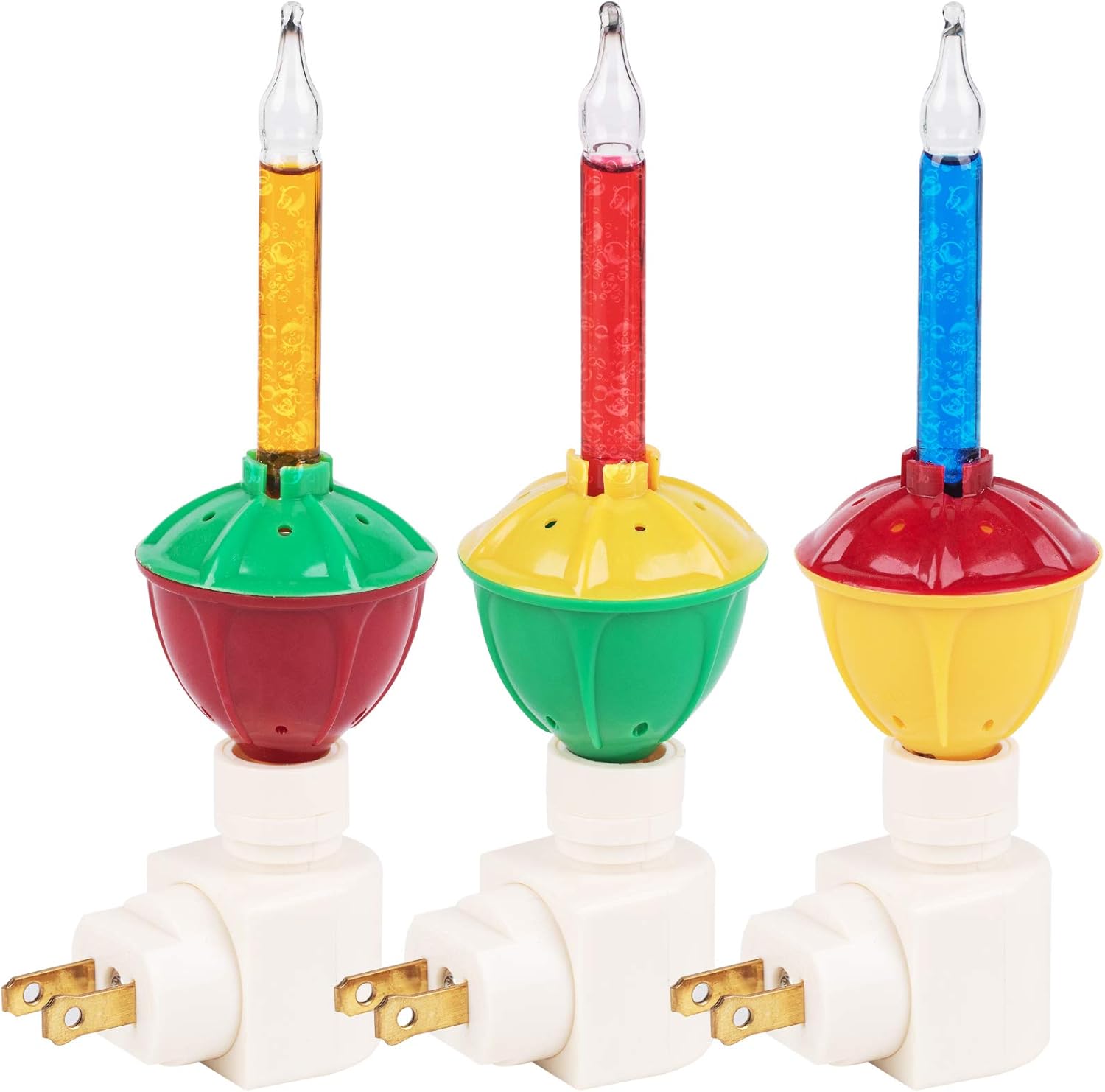 3 Pack Bubble Night Light with Classic Swivel Plug, Vintage Christmas Lights, Ol...