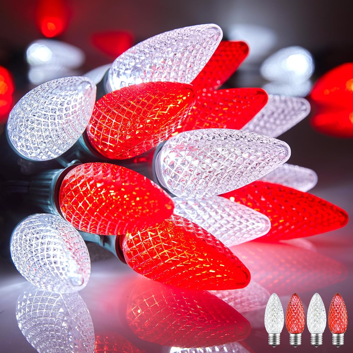 Brightown C9 Christmas String Lights Outdoor Led Fairy Lights Faceted Strawberry...