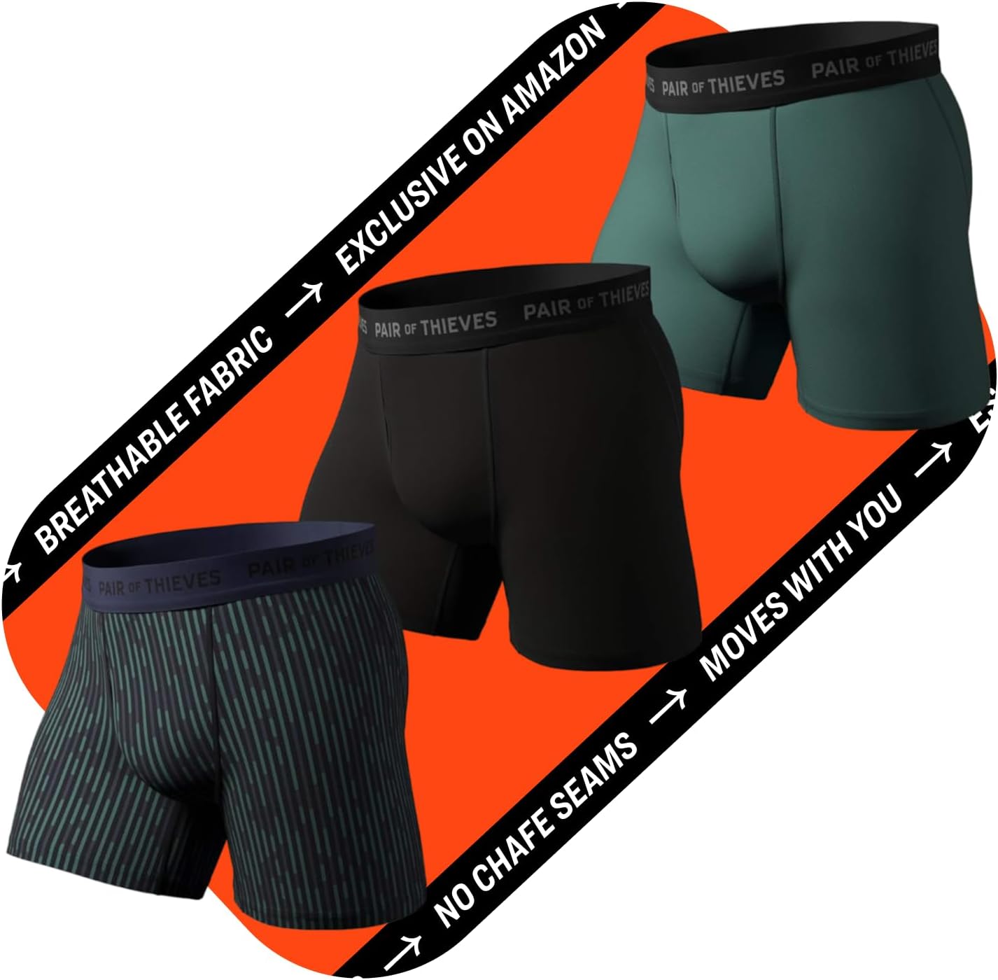 Pair of Thieves Super Fit Boxer Briefs for Men - Ultra Soft, Breathable, Quick-D...
