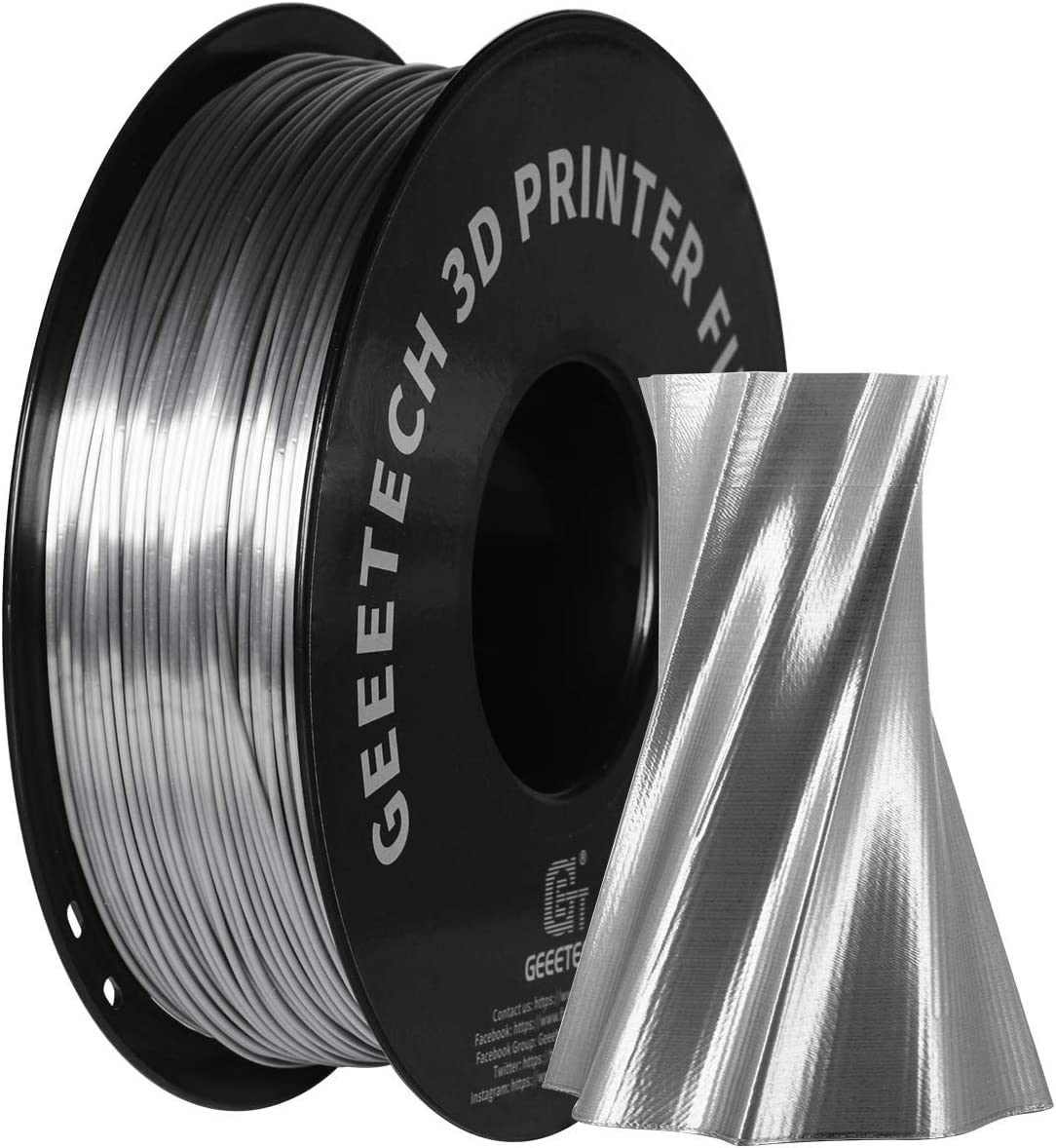 Geeetech Silk PLA Filament 1.75mm for 3D Printer, Metal-Like Shiny Consumable 1k...