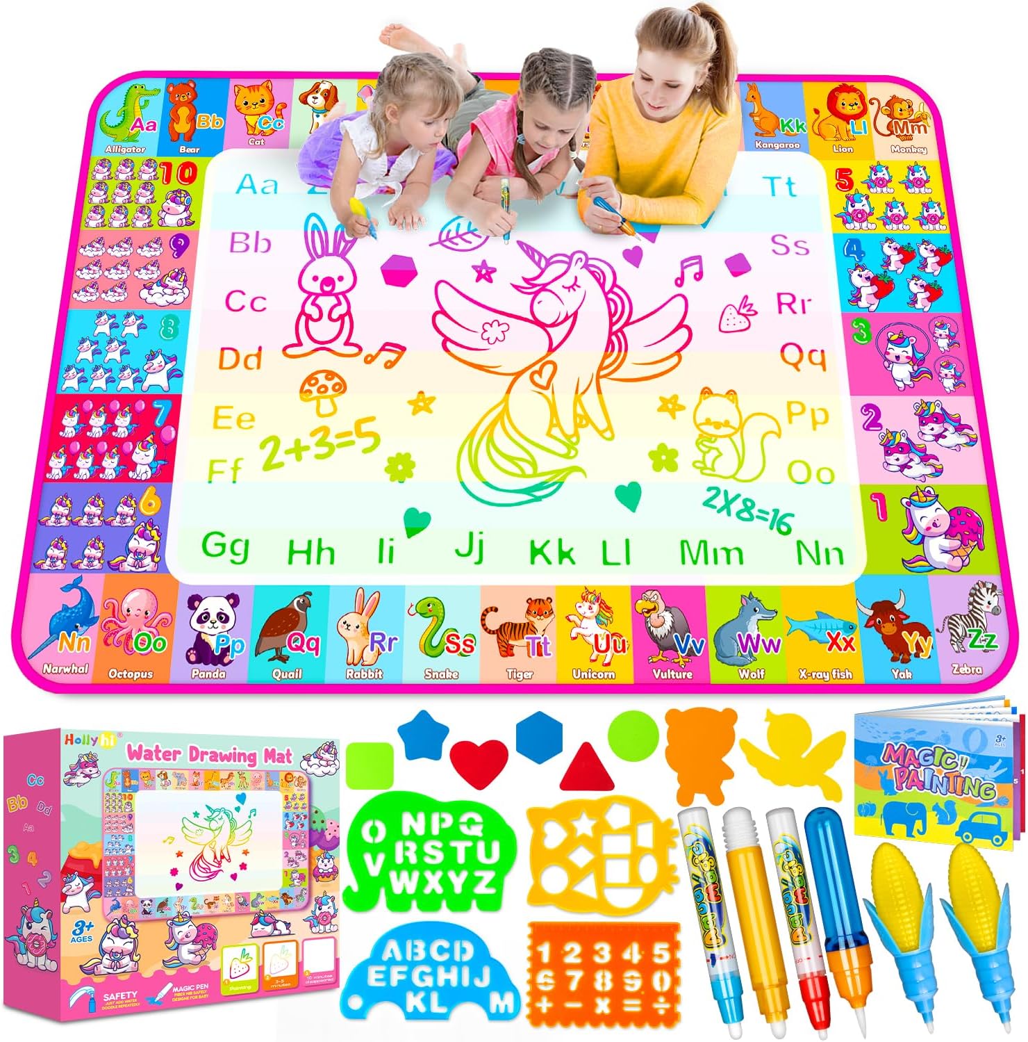 Aqua Water Doodle Mat - Kids Drawing Mat Toddlers Educational Toys for Age 3 4 5...
