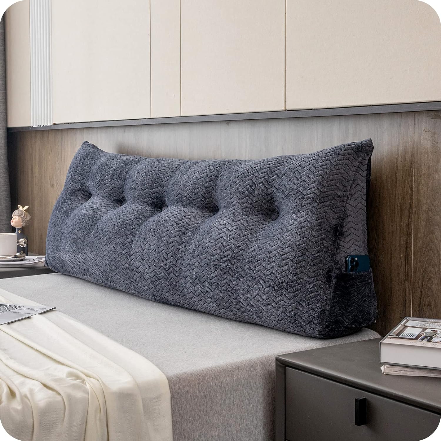 Large Bolster Triangular Headboard Wedge Backrest Positioning Support Bed Rest R...