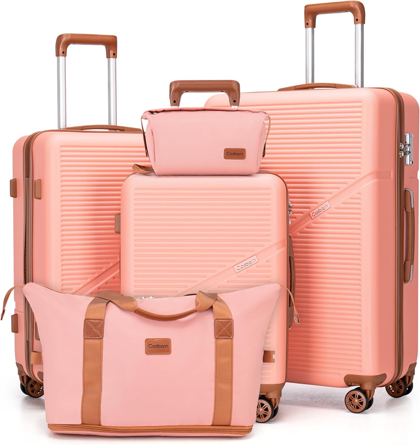 Luggage Sets 5 Piece Suitcases with Wheels, Suitcase Set ABS Hard Case Luggage w...