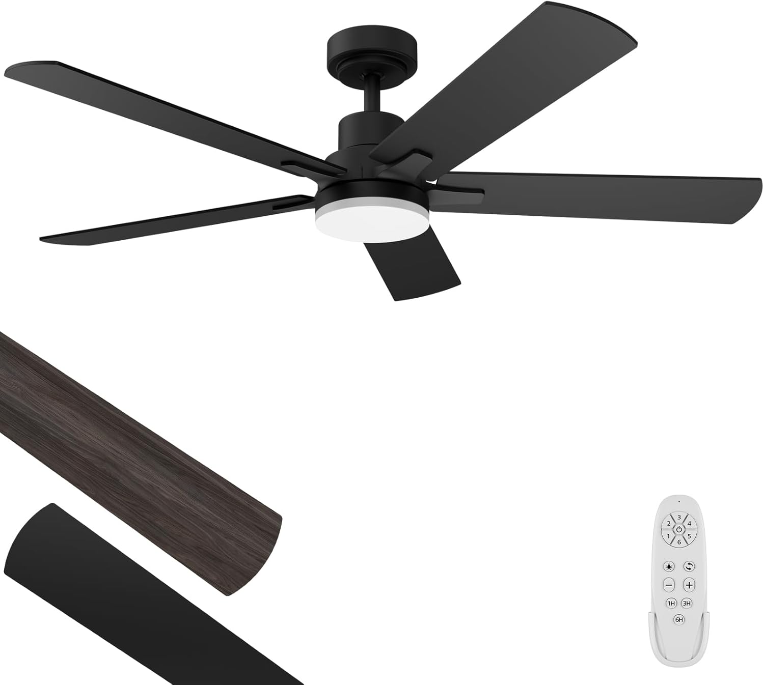 Ceiling Fans with Lights 52-Inch, Remote Control Reversible DC Motors, 3CCT Dimm...