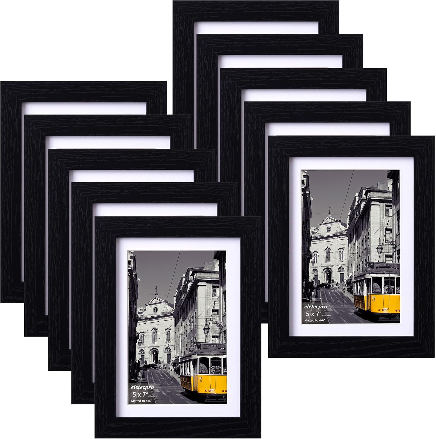 eletecpro 5x7 Picture Frames Set of 10, Picture Frame Collage Wall Decor Display...