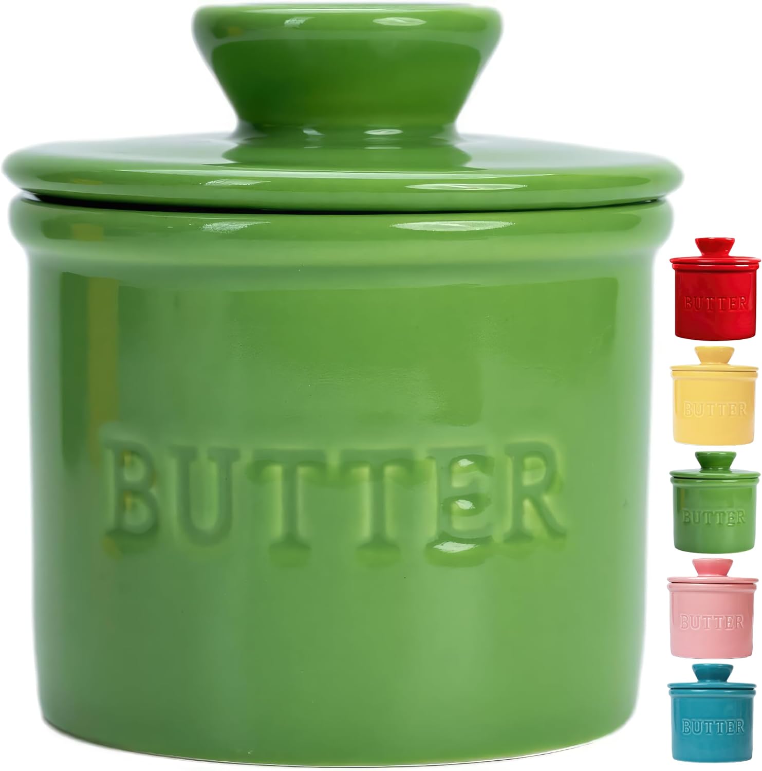 PriorityChef French Butter Crock for Counter With Water Line, On Demand Spreadab...