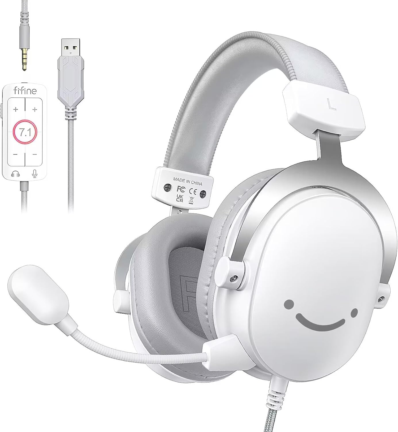 FIFINE 3.5mm/USB Gaming Headset for XBOX,PC,PS4/PS5,7.1 Surround Sound Wired Hea...
