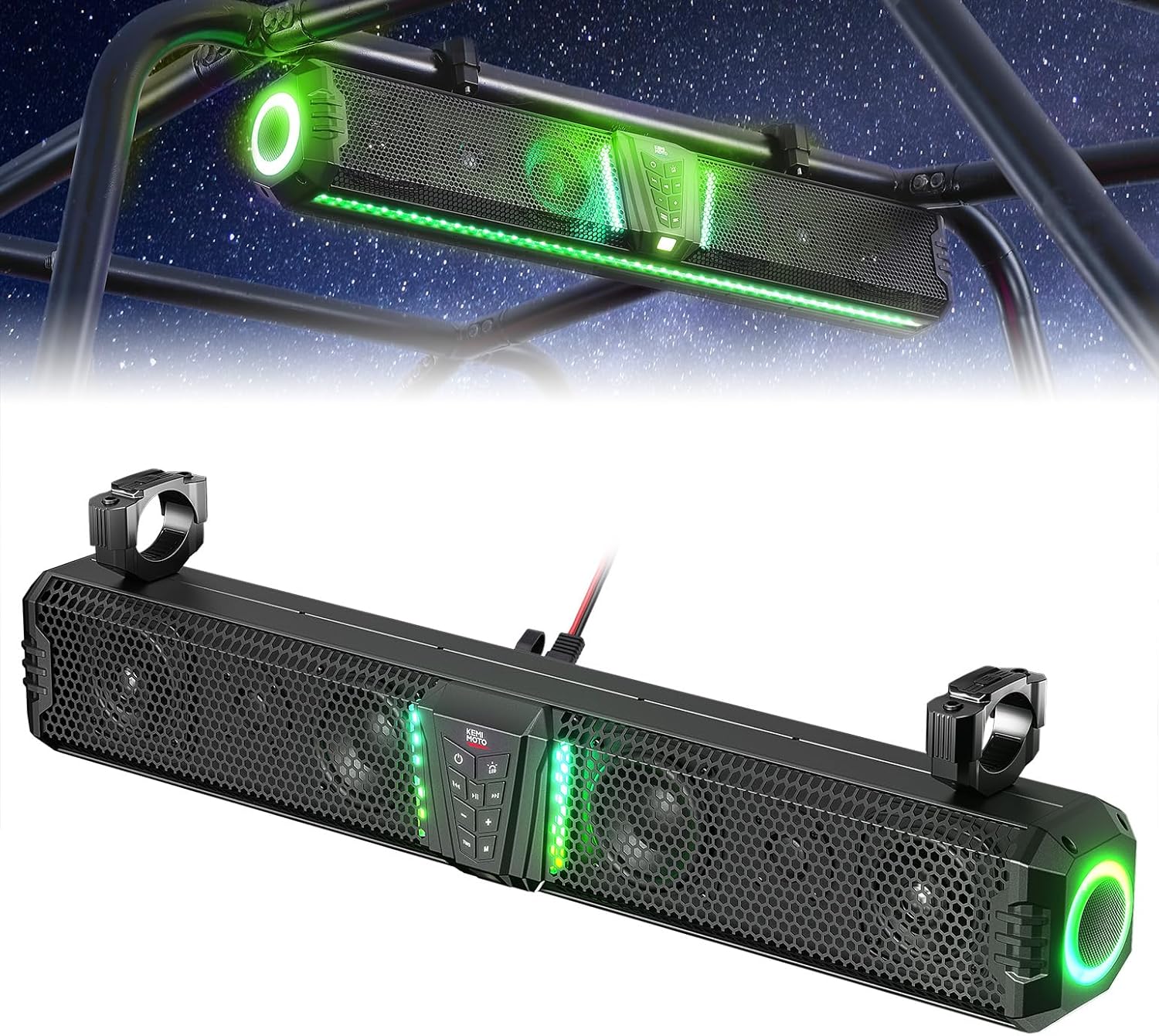 KEMIMOTO Midnight 80 32-inch UTV Sound Bar IP66 Waterproof Music Sync Multicolor...
