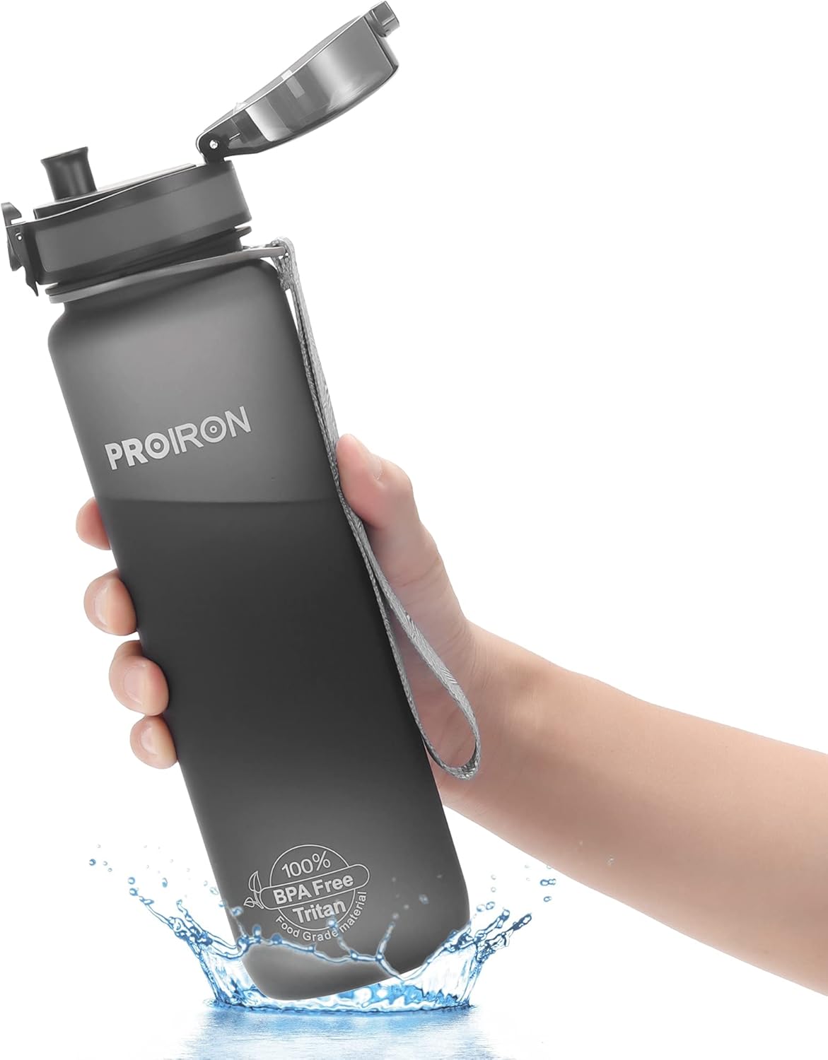 PROIRON Water Bottle 1L, 500ML Reusable Bisphenol A (BPA) Free Round Bottle for...