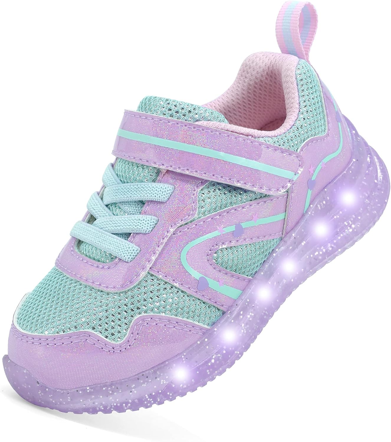 YESKIS Toddler Boys Girls Light Up Shoes LED Flashing Lightweight Mesh Breathabl...