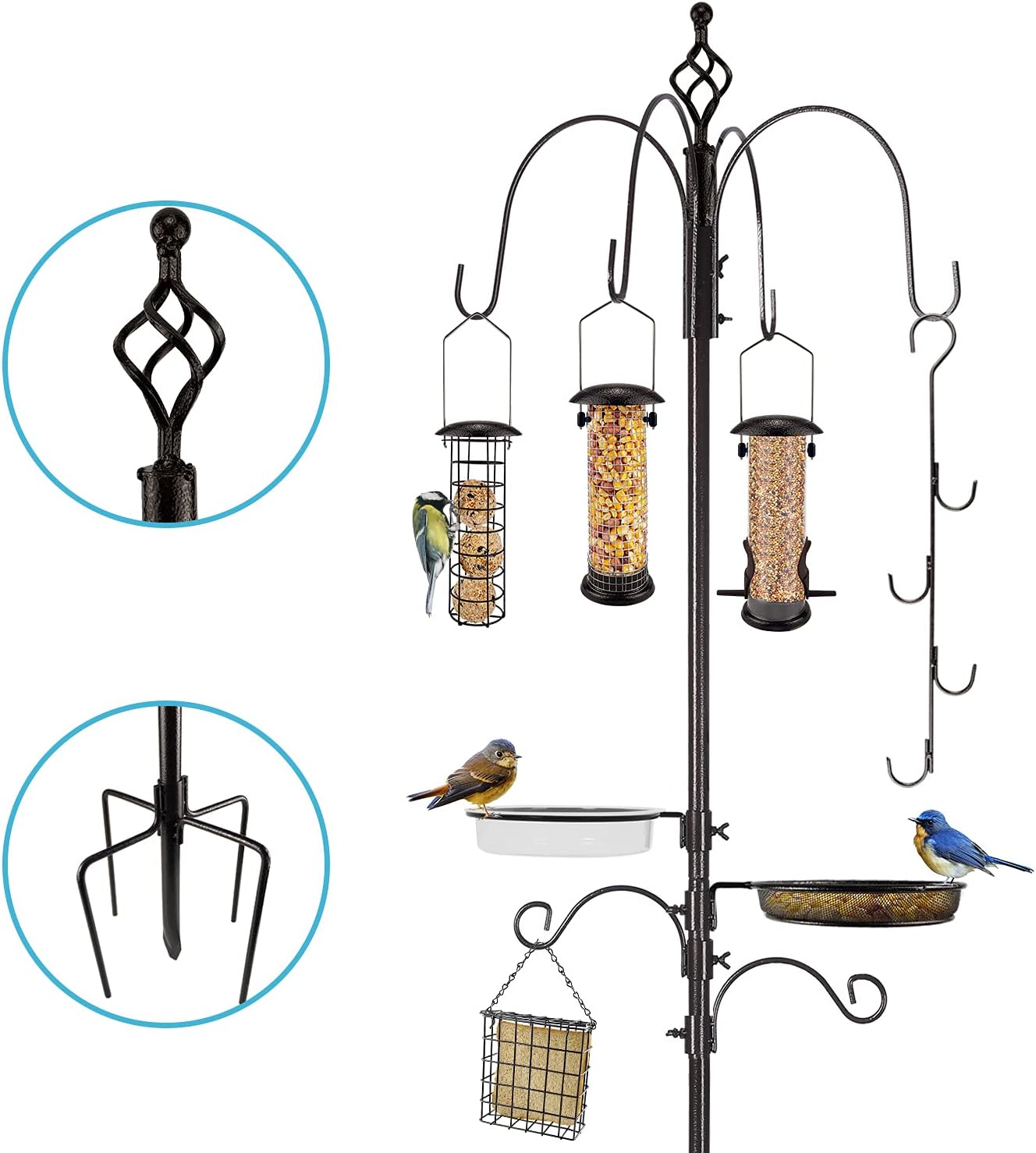 Urban Deco Wild Bird Feeding Station Kit Heavy duty Bird Feeder Pole Hanging Kit...